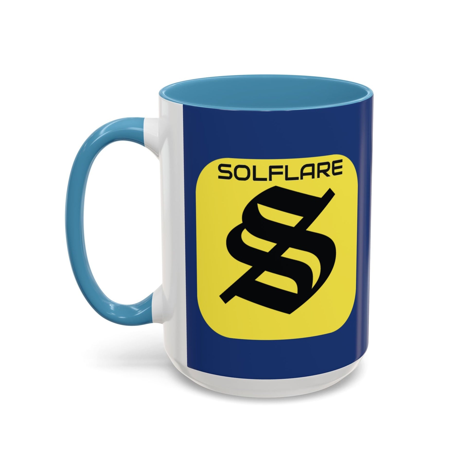SolflareLogo Blue Accent Mug by cypherpunkgear.com – cypherpunkgear.com | Cypherpunk Merch
