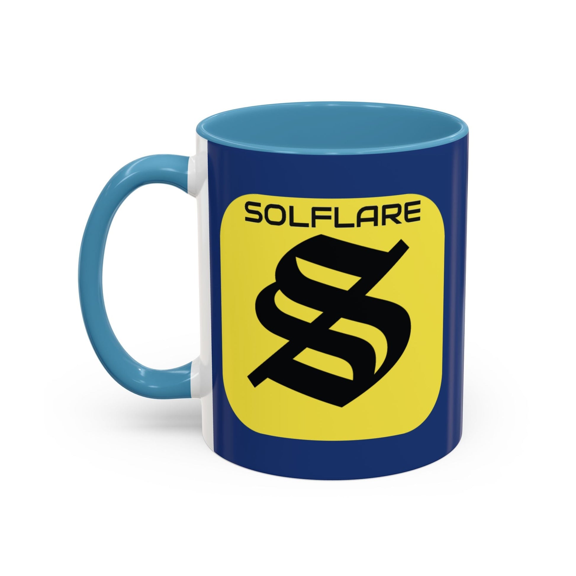 SolflareLogo Blue Accent Mug by cypherpunkgear.com – cypherpunkgear.com | Cypherpunk Merch