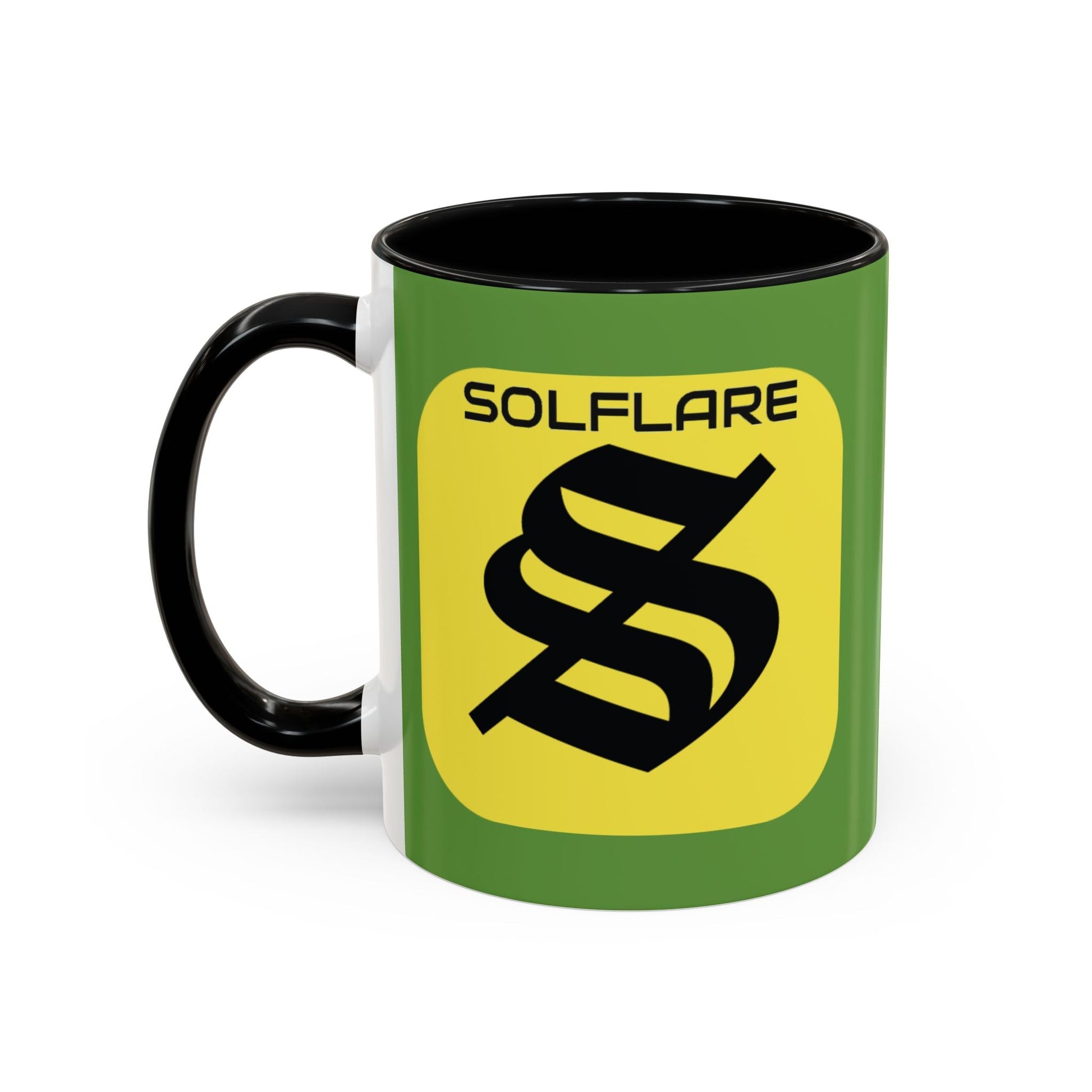 SolflareLogo Green Accent Mug by cypherpunkgear.com – cypherpunkgear.com | Cypherpunk Merch