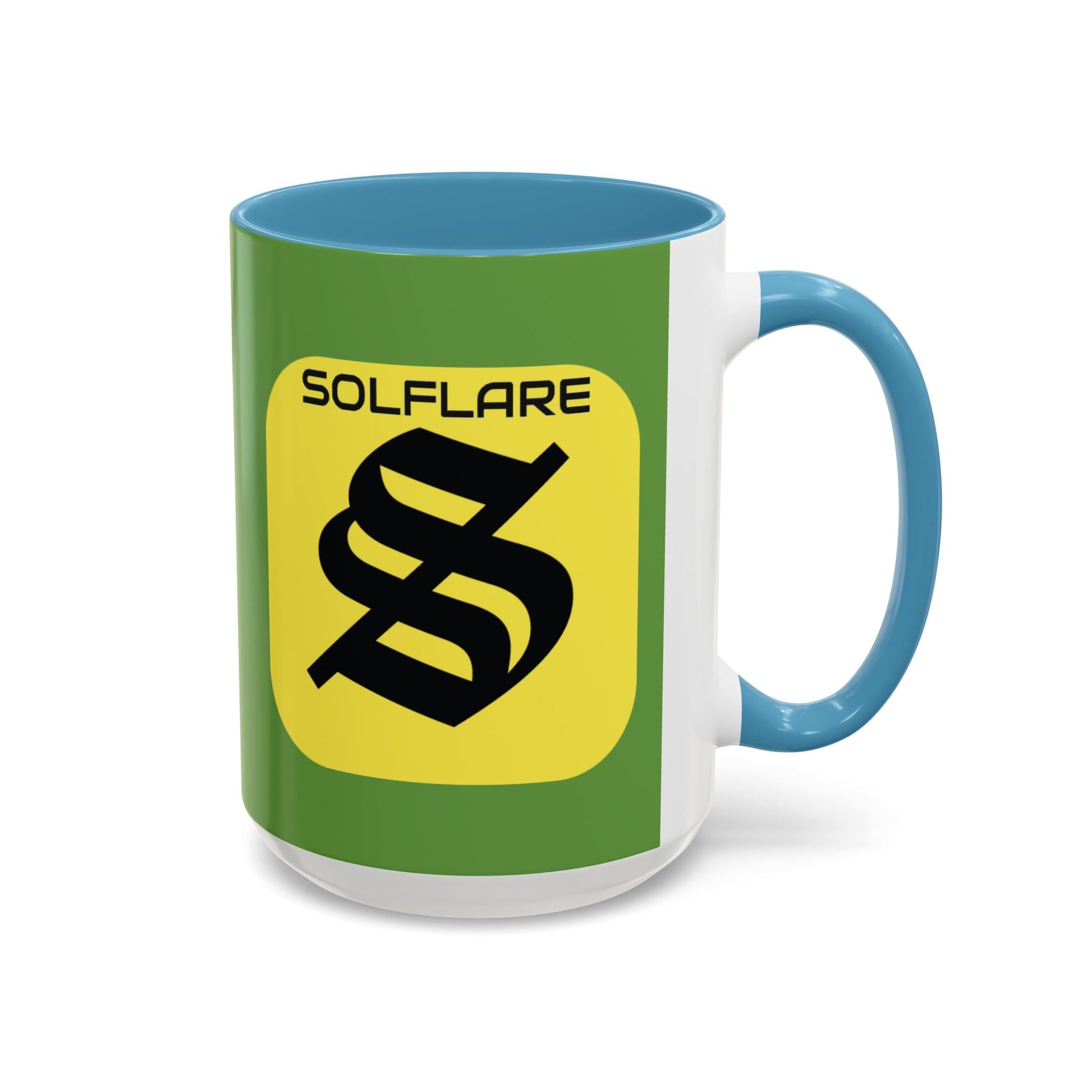 SolflareLogo Green Accent Mug by cypherpunkgear.com – cypherpunkgear.com | Cypherpunk Merch
