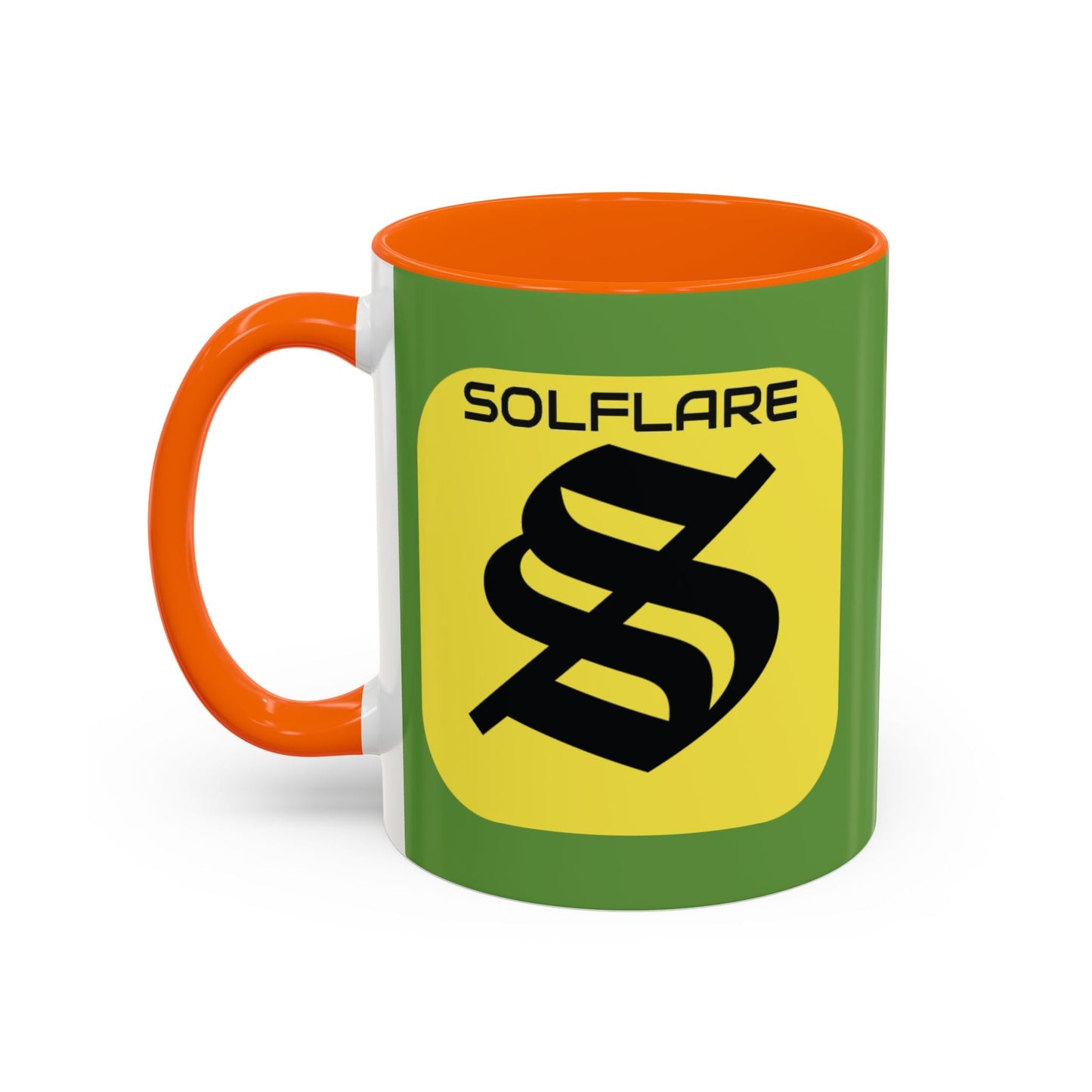 SolflareLogo Green Accent Mug by cypherpunkgear.com – cypherpunkgear.com | Cypherpunk Merch