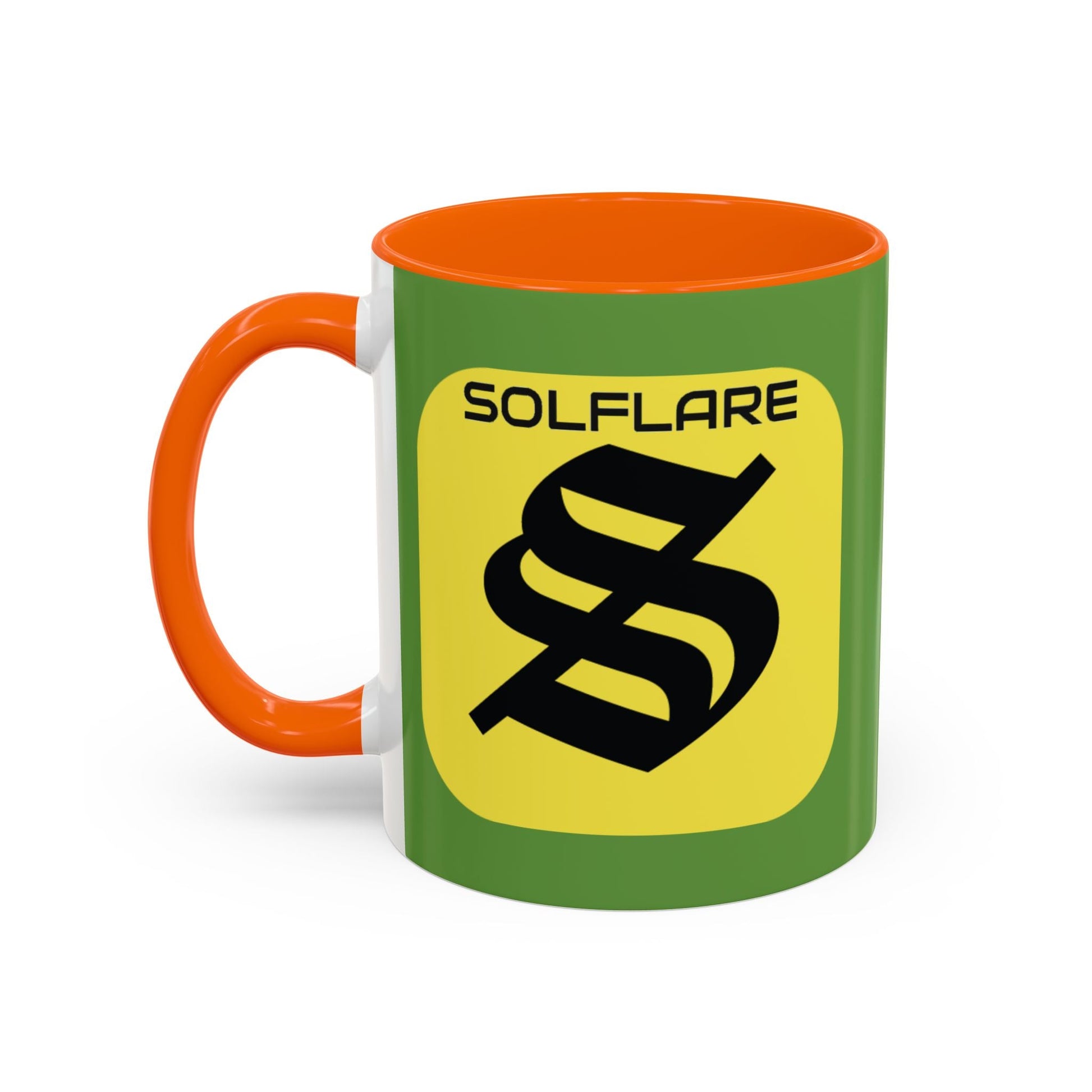 SolflareLogo Green Accent Mug by cypherpunkgear.com – cypherpunkgear.com | Cypherpunk Merch