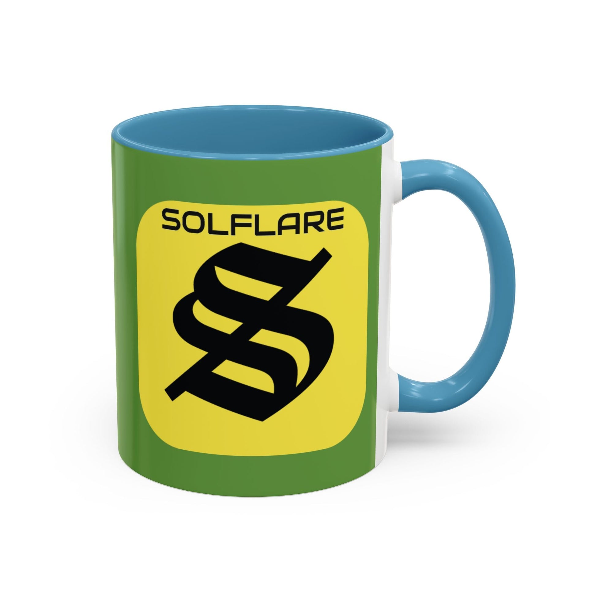SolflareLogo Green Accent Mug by cypherpunkgear.com – cypherpunkgear.com | Cypherpunk Merch