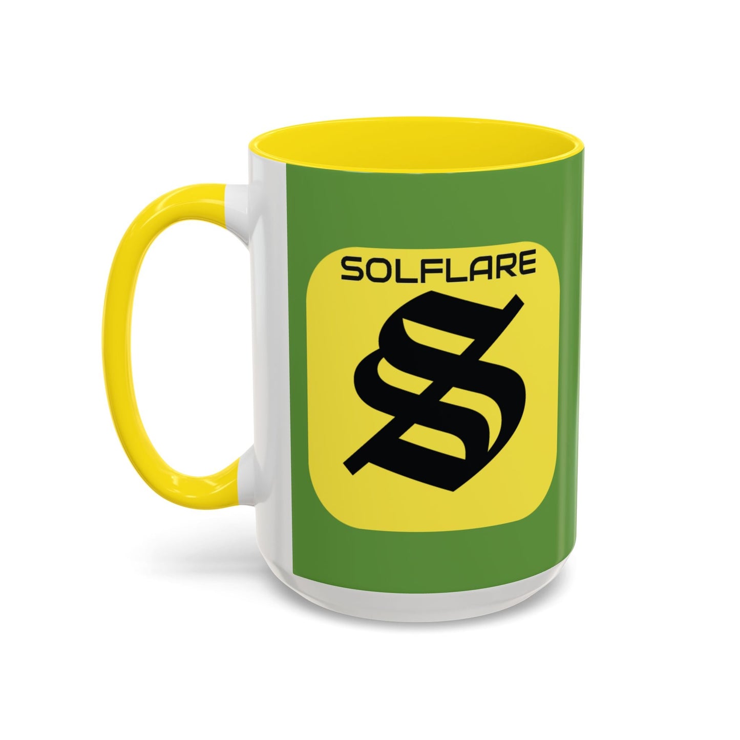SolflareLogo Green Accent Mug by cypherpunkgear.com – cypherpunkgear.com | Cypherpunk Merch