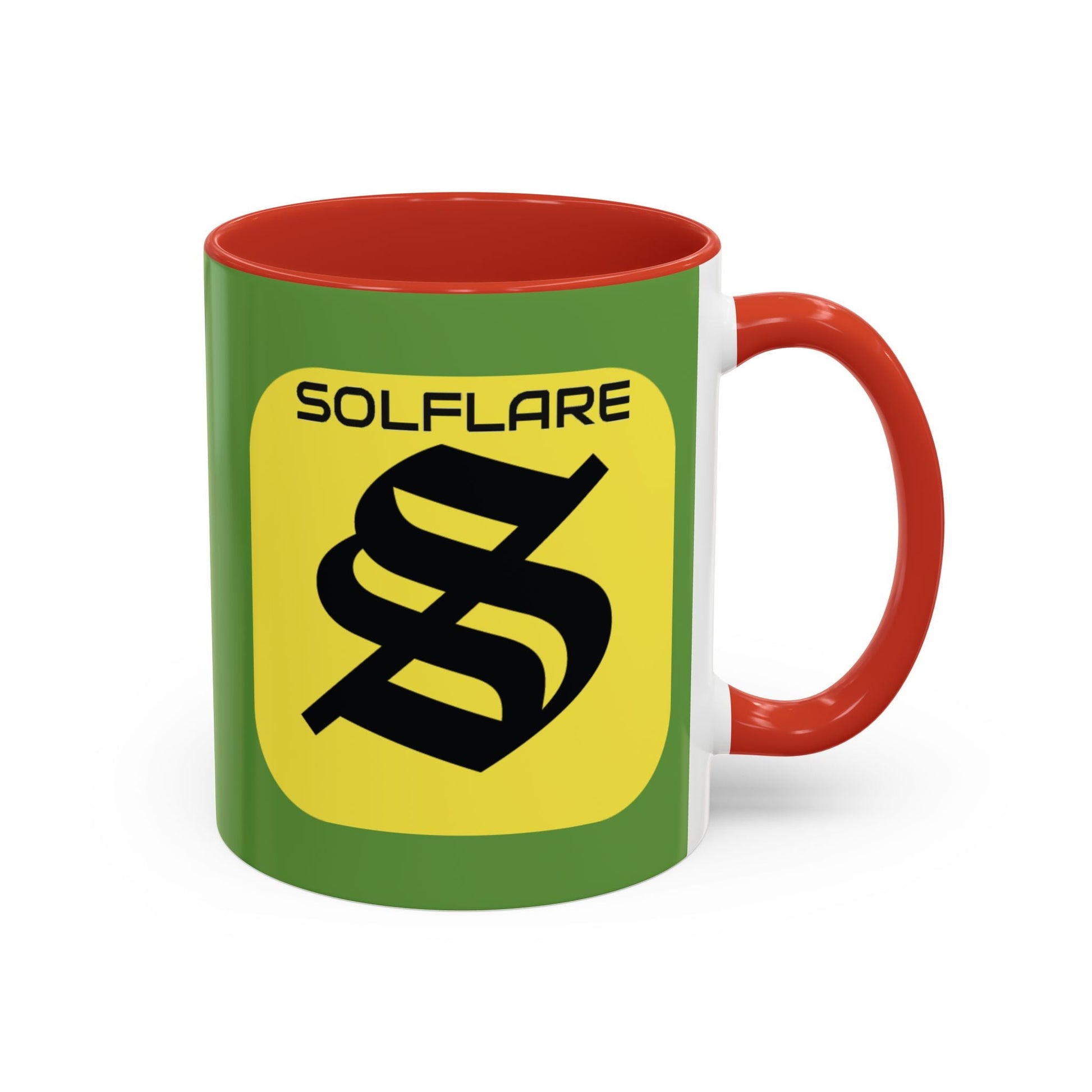 SolflareLogo Green Accent Mug by cypherpunkgear.com – cypherpunkgear.com | Cypherpunk Merch