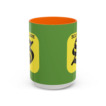 SolflareLogo Green Accent Mug by cypherpunkgear.com – cypherpunkgear.com | Cypherpunk Merch
