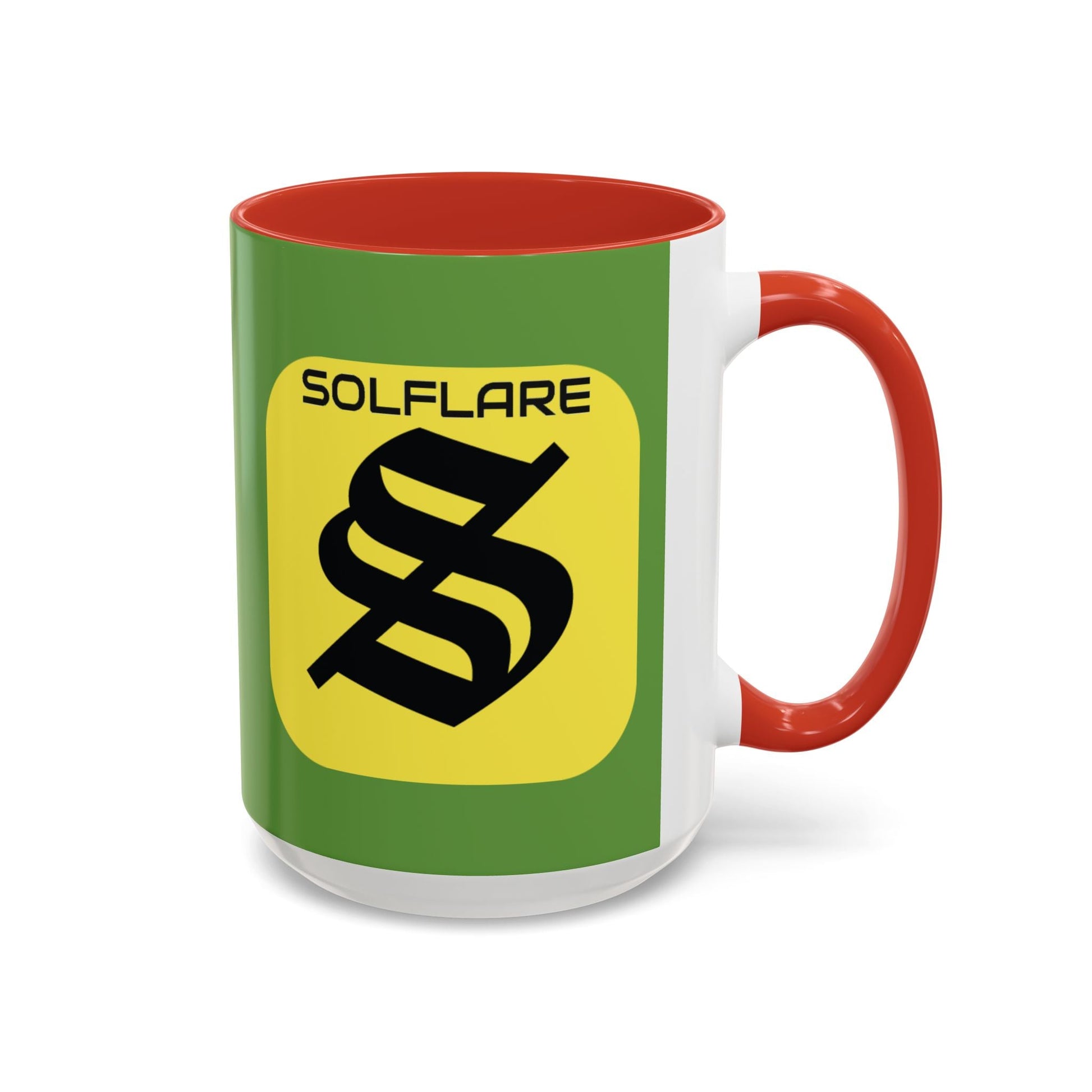 SolflareLogo Green Accent Mug by cypherpunkgear.com – cypherpunkgear.com | Cypherpunk Merch
