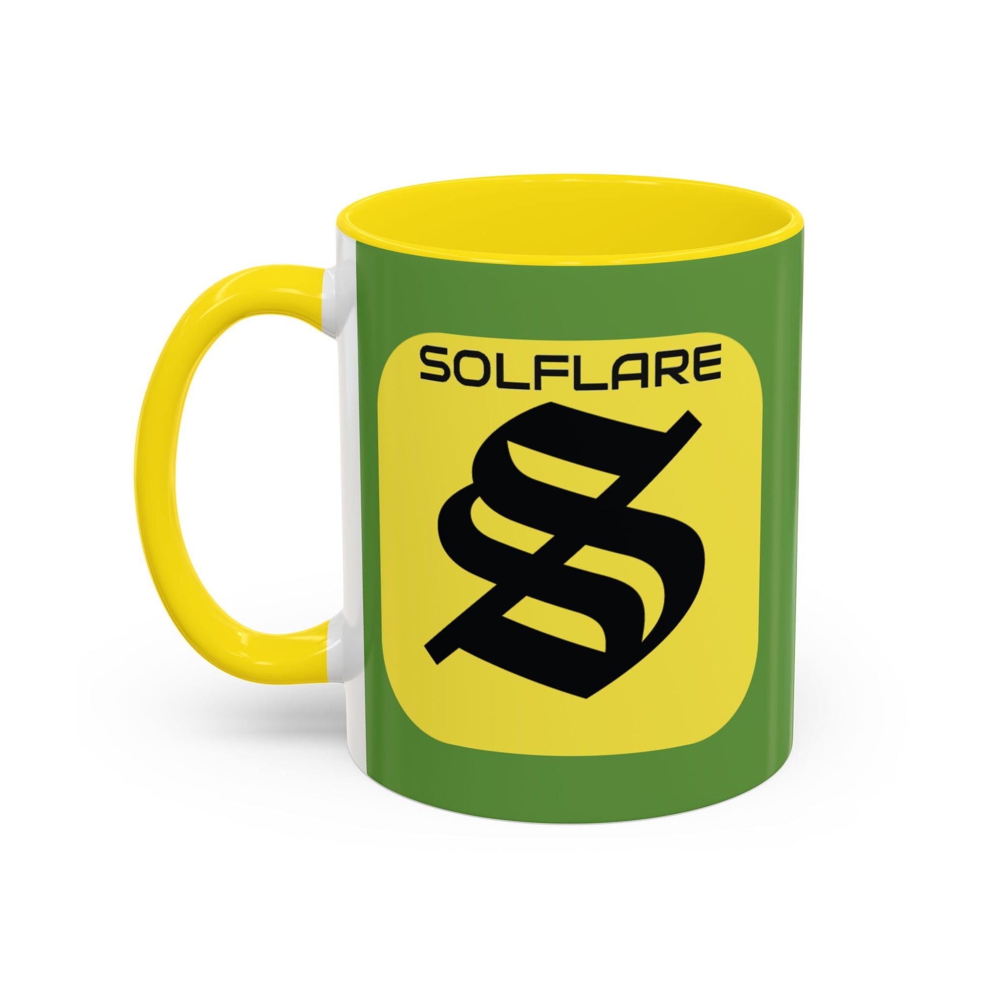 SolflareLogo Green Accent Mug by cypherpunkgear.com – cypherpunkgear.com | Cypherpunk Merch