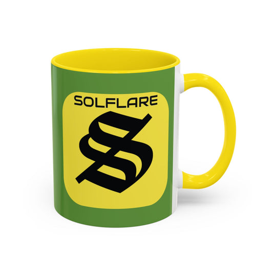SolflareLogo Green Accent Mug by cypherpunkgear.com – cypherpunkgear.com | Cypherpunk Merch