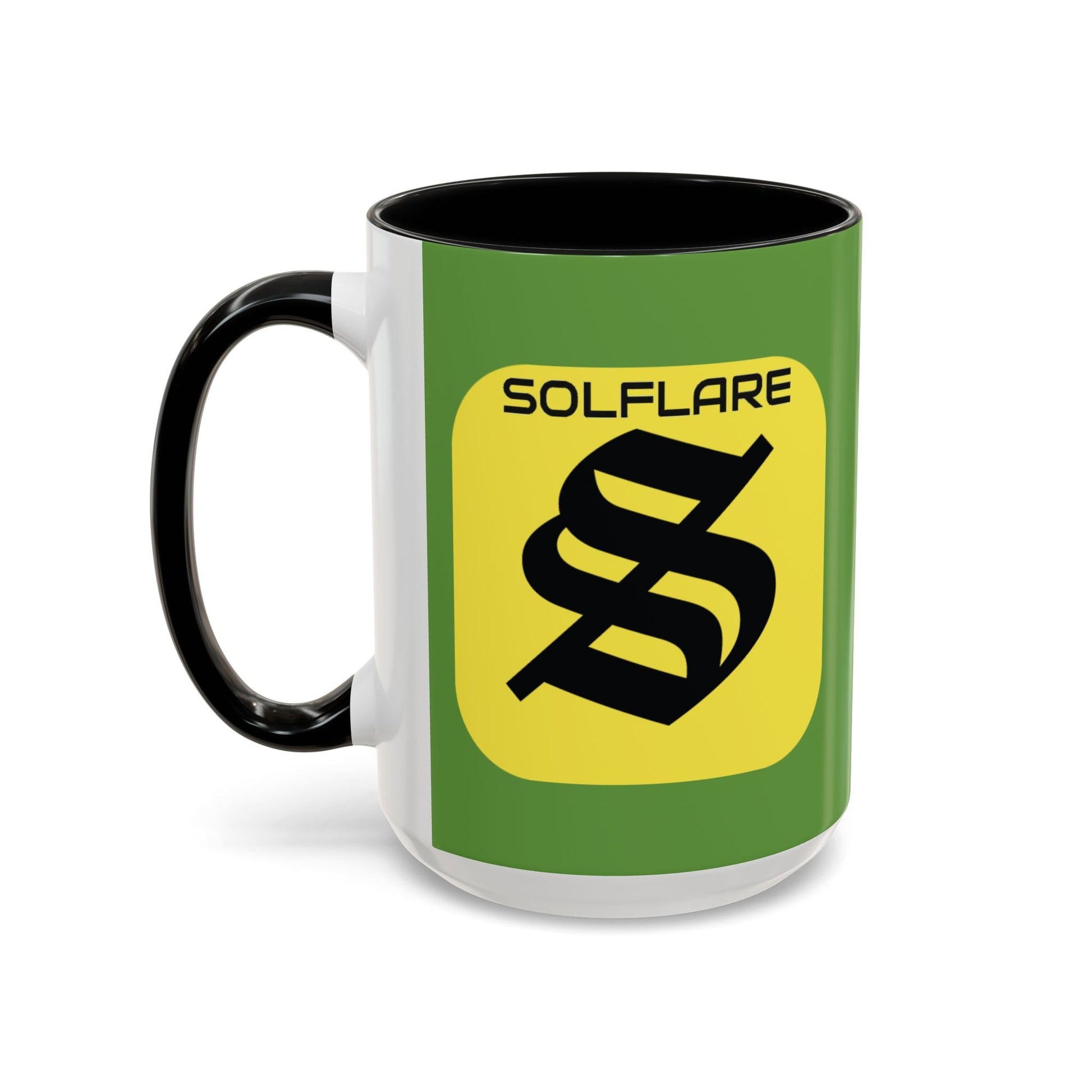 SolflareLogo Green Accent Mug by cypherpunkgear.com – cypherpunkgear.com | Cypherpunk Merch