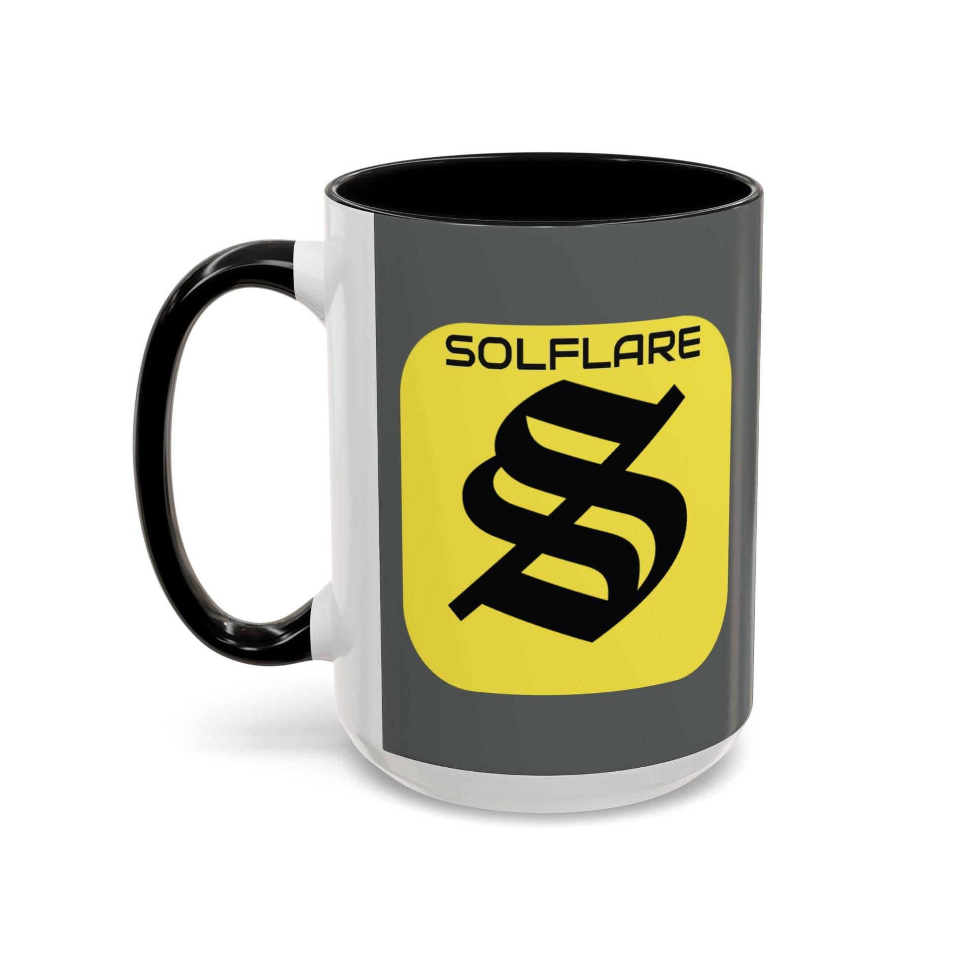 SolflareLogo Grey Accent Mug by cypherpunkgear.com – cypherpunkgear.com | Cypherpunk Merch