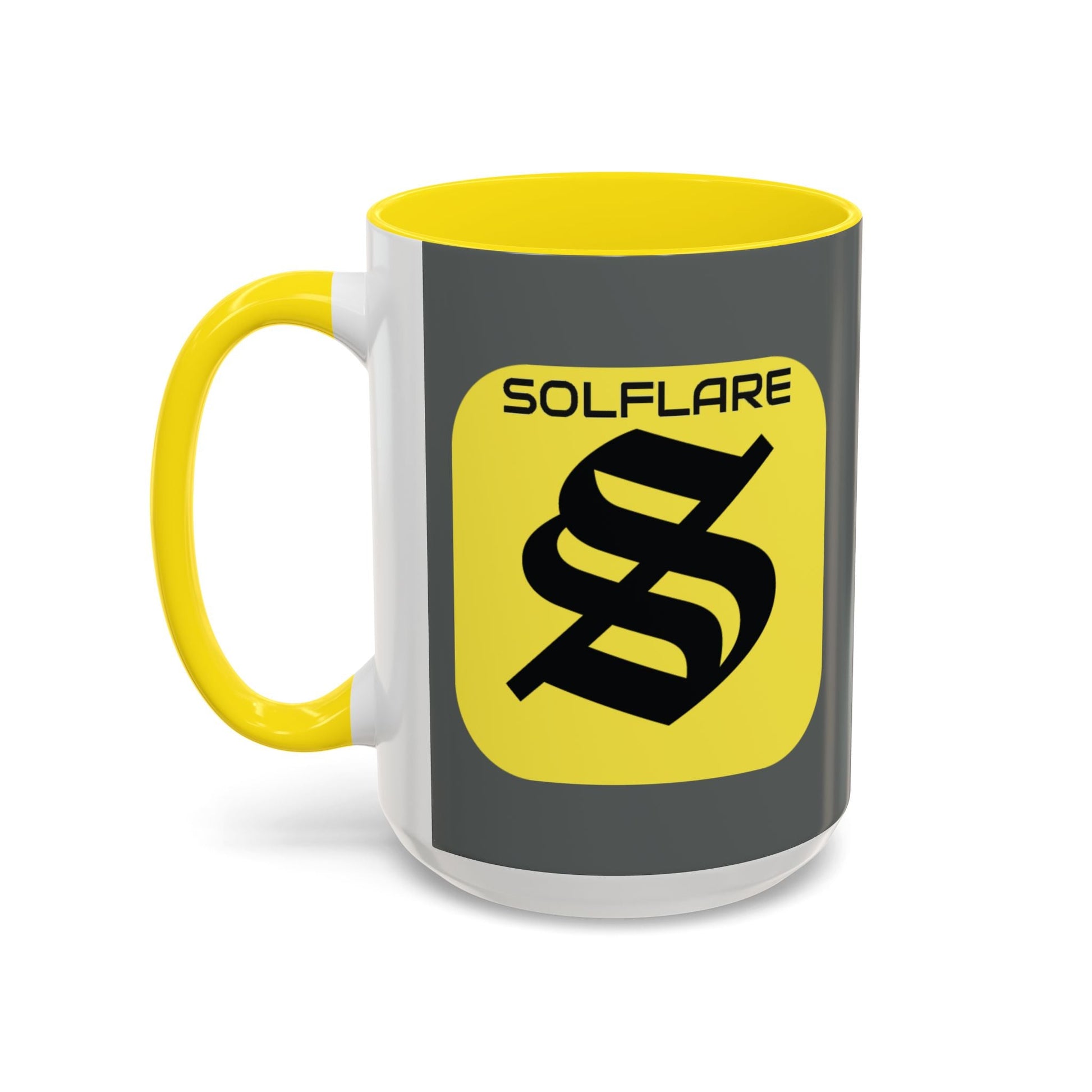 SolflareLogo Grey Accent Mug by cypherpunkgear.com – cypherpunkgear.com | Cypherpunk Merch