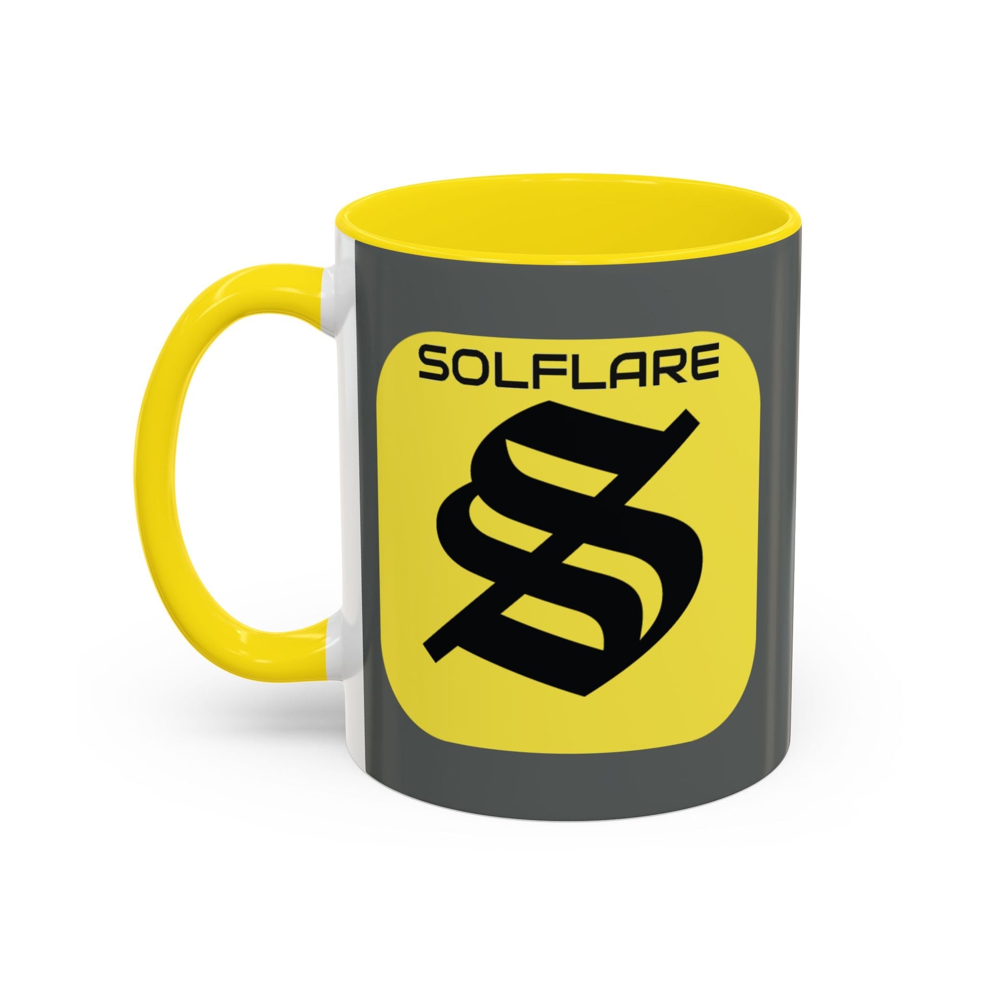 SolflareLogo Grey Accent Mug by cypherpunkgear.com – cypherpunkgear.com | Cypherpunk Merch