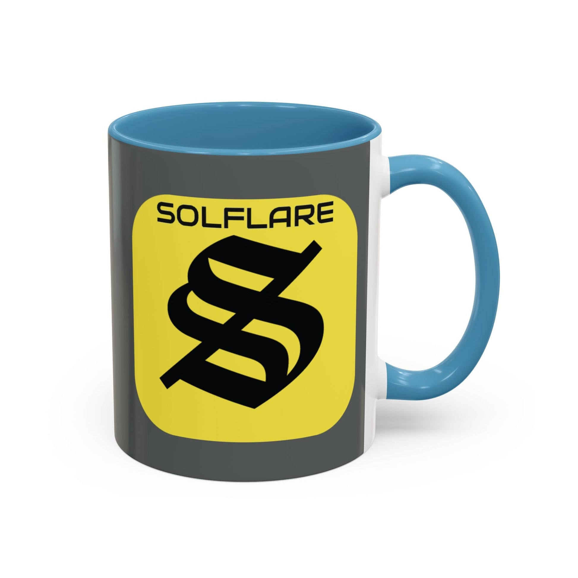 SolflareLogo Grey Accent Mug by cypherpunkgear.com – cypherpunkgear.com | Cypherpunk Merch