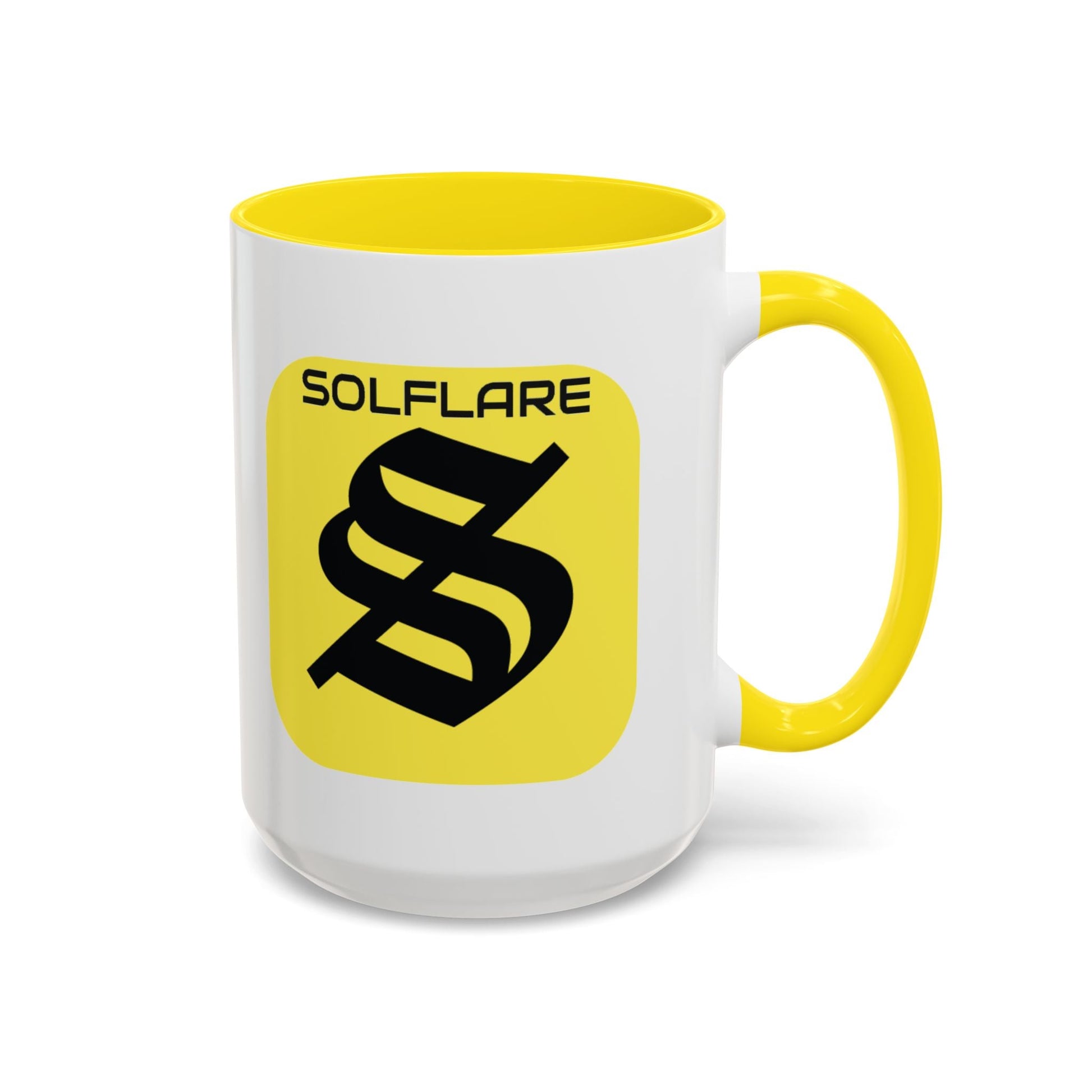 SolflareLogo White Accent Mug by cypherpunkgear.com – cypherpunkgear.com | Cypherpunk Merch