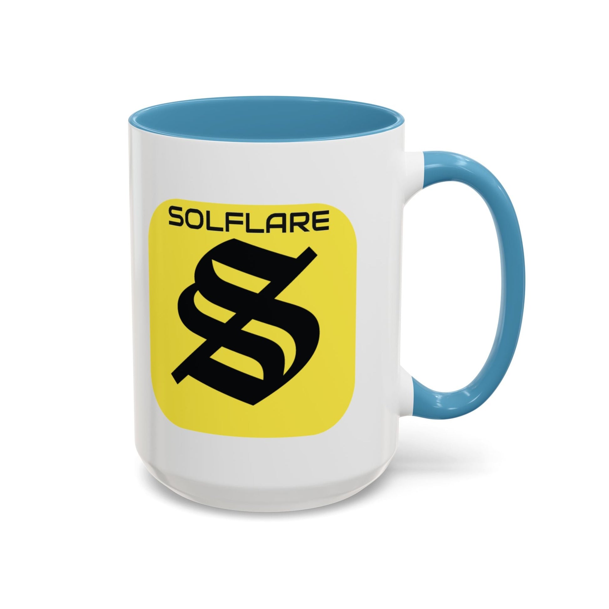 SolflareLogo White Accent Mug by cypherpunkgear.com – cypherpunkgear.com | Cypherpunk Merch