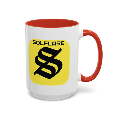 SolflareLogo White Accent Mug by cypherpunkgear.com – cypherpunkgear.com | Cypherpunk Merch