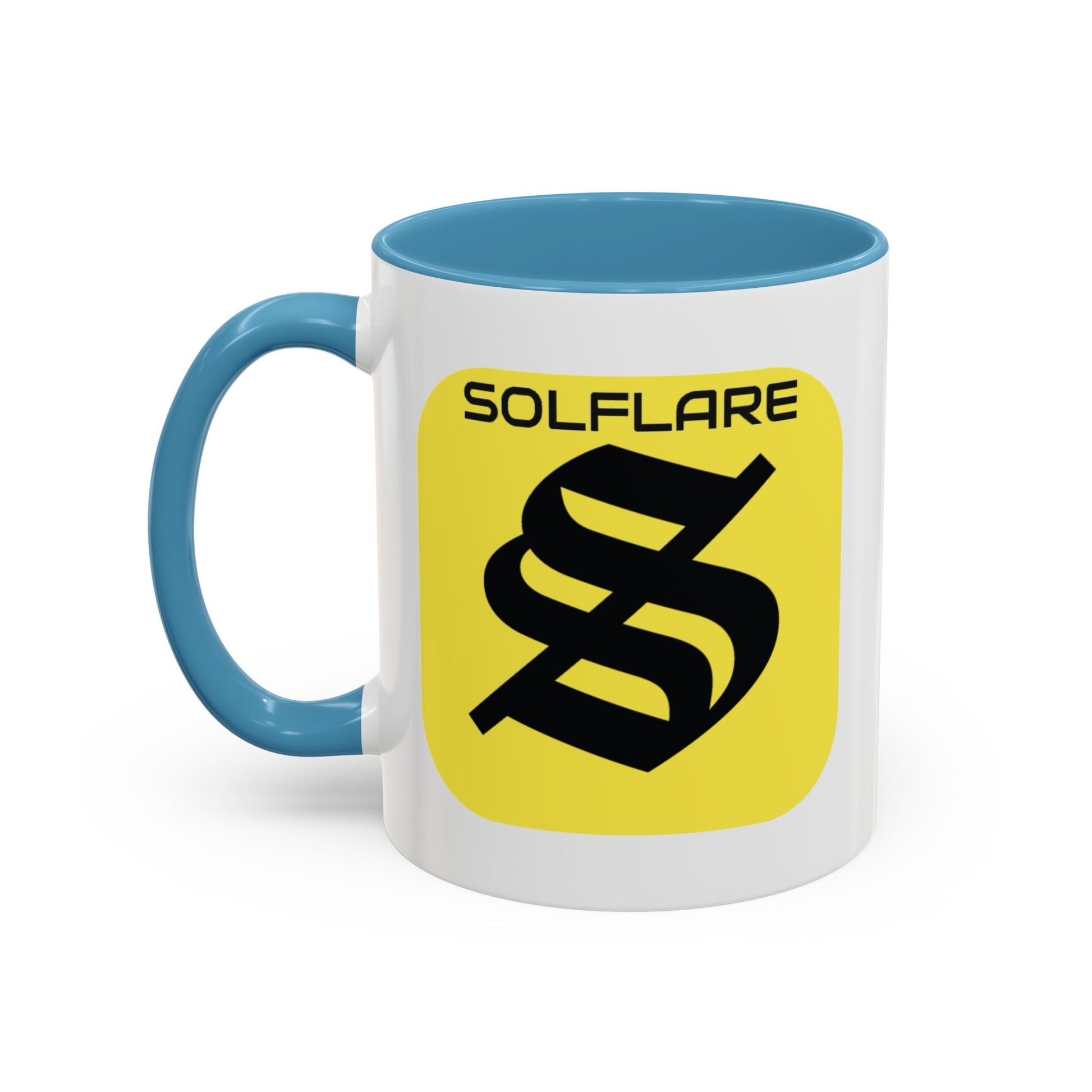 SolflareLogo White Accent Mug by cypherpunkgear.com – cypherpunkgear.com | Cypherpunk Merch