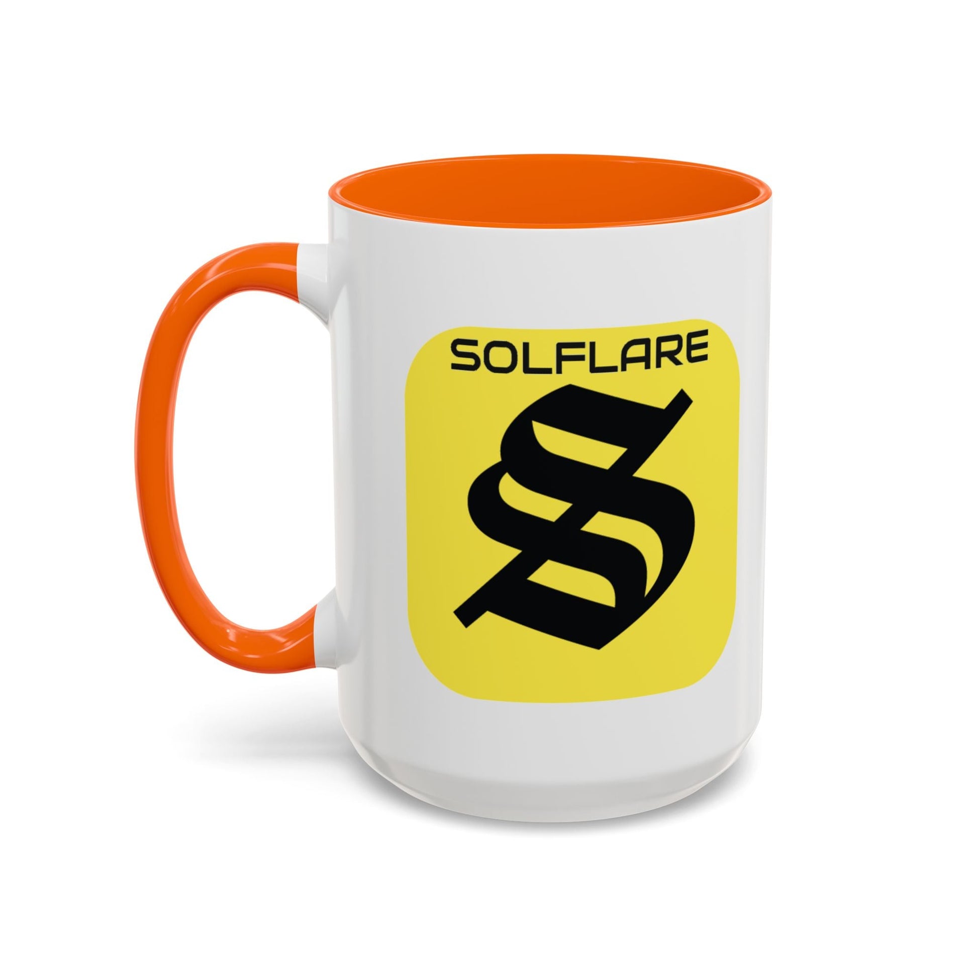 SolflareLogo White Accent Mug by cypherpunkgear.com – cypherpunkgear.com | Cypherpunk Merch