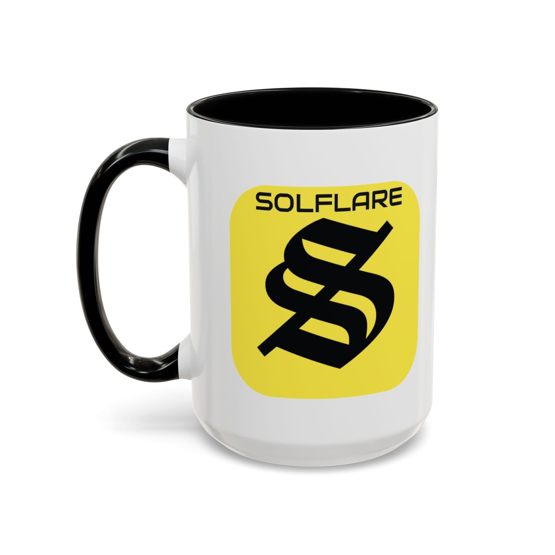 SolflareLogo White Accent Mug by cypherpunkgear.com – cypherpunkgear.com | Cypherpunk Merch