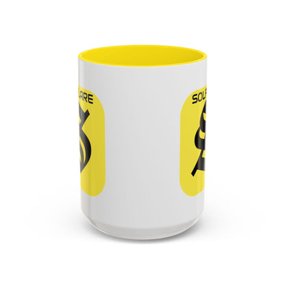 SolflareLogo White Accent Mug by cypherpunkgear.com – cypherpunkgear.com | Cypherpunk Merch