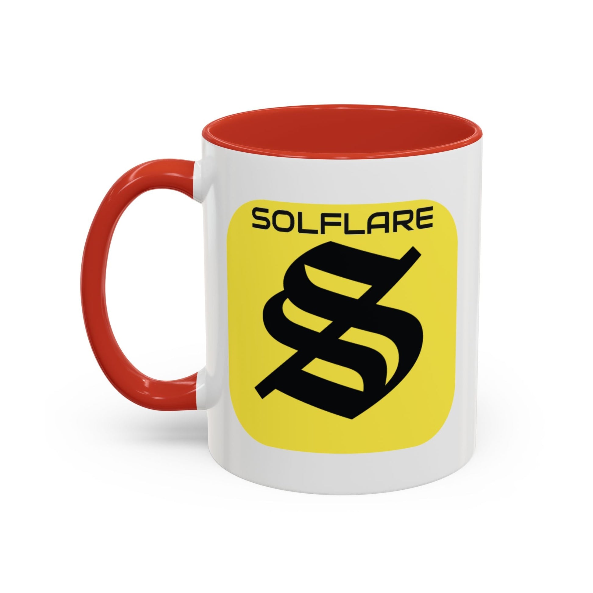 SolflareLogo White Accent Mug by cypherpunkgear.com – cypherpunkgear.com | Cypherpunk Merch