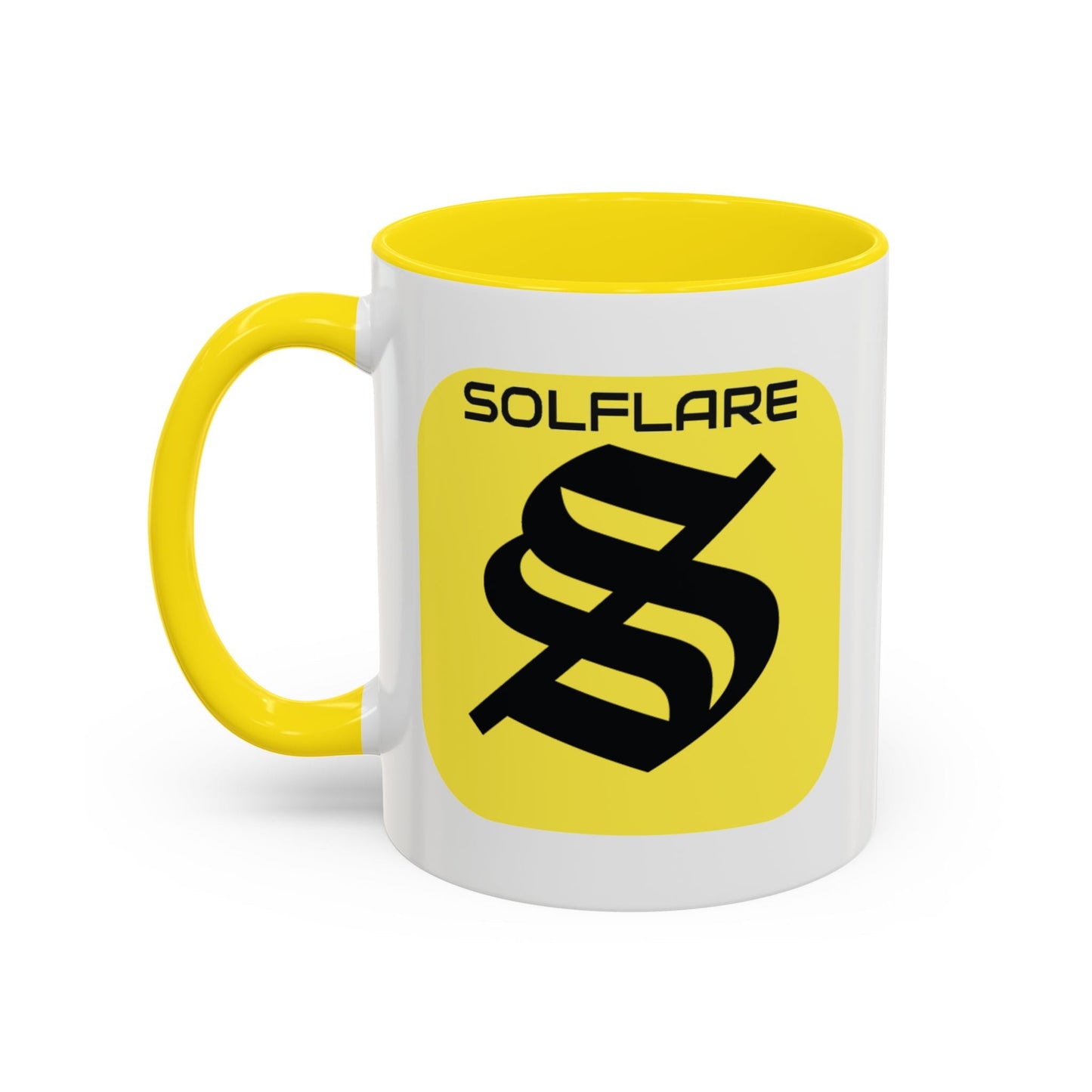 SolflareLogo White Accent Mug by cypherpunkgear.com – cypherpunkgear.com | Cypherpunk Merch