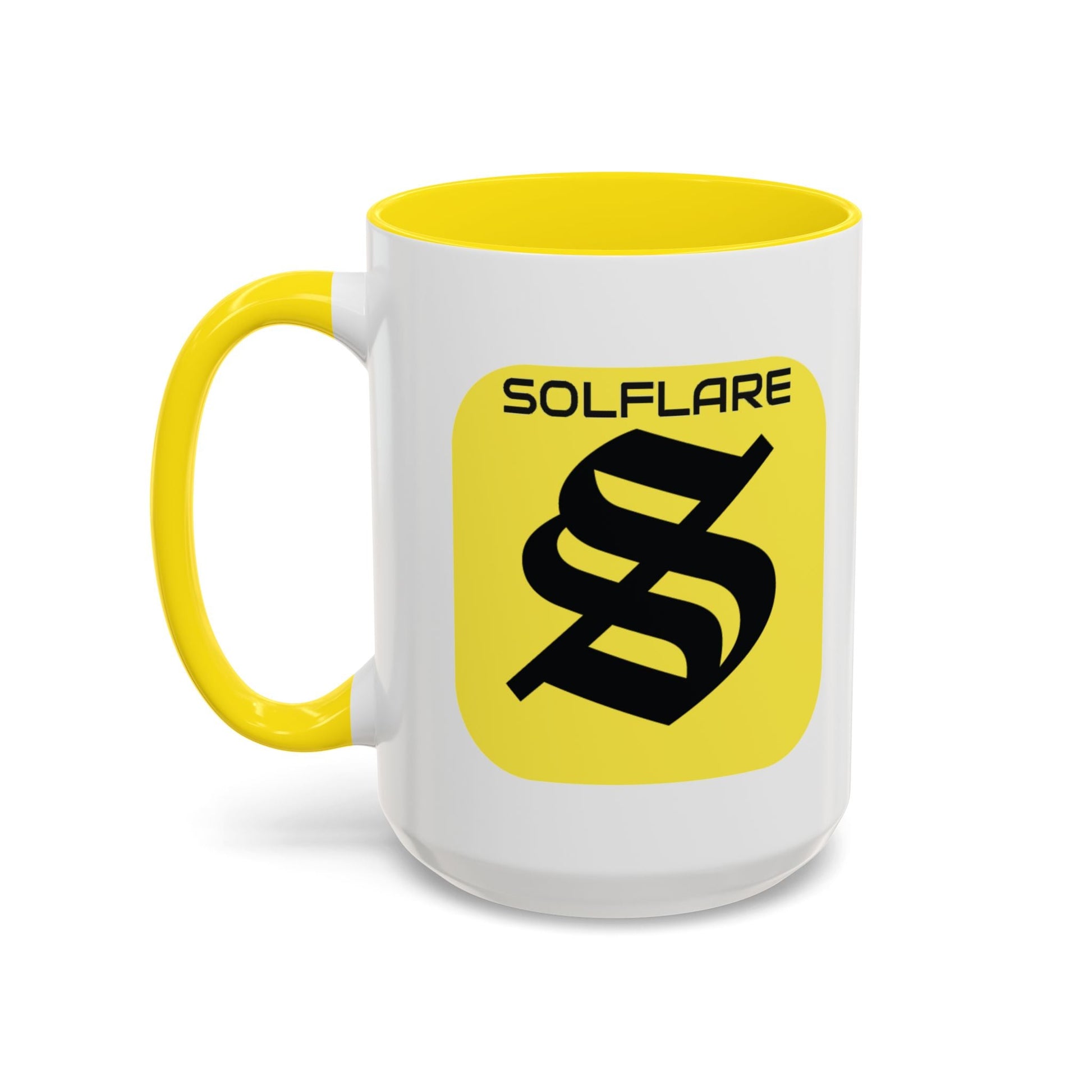SolflareLogo White Accent Mug by cypherpunkgear.com – cypherpunkgear.com | Cypherpunk Merch