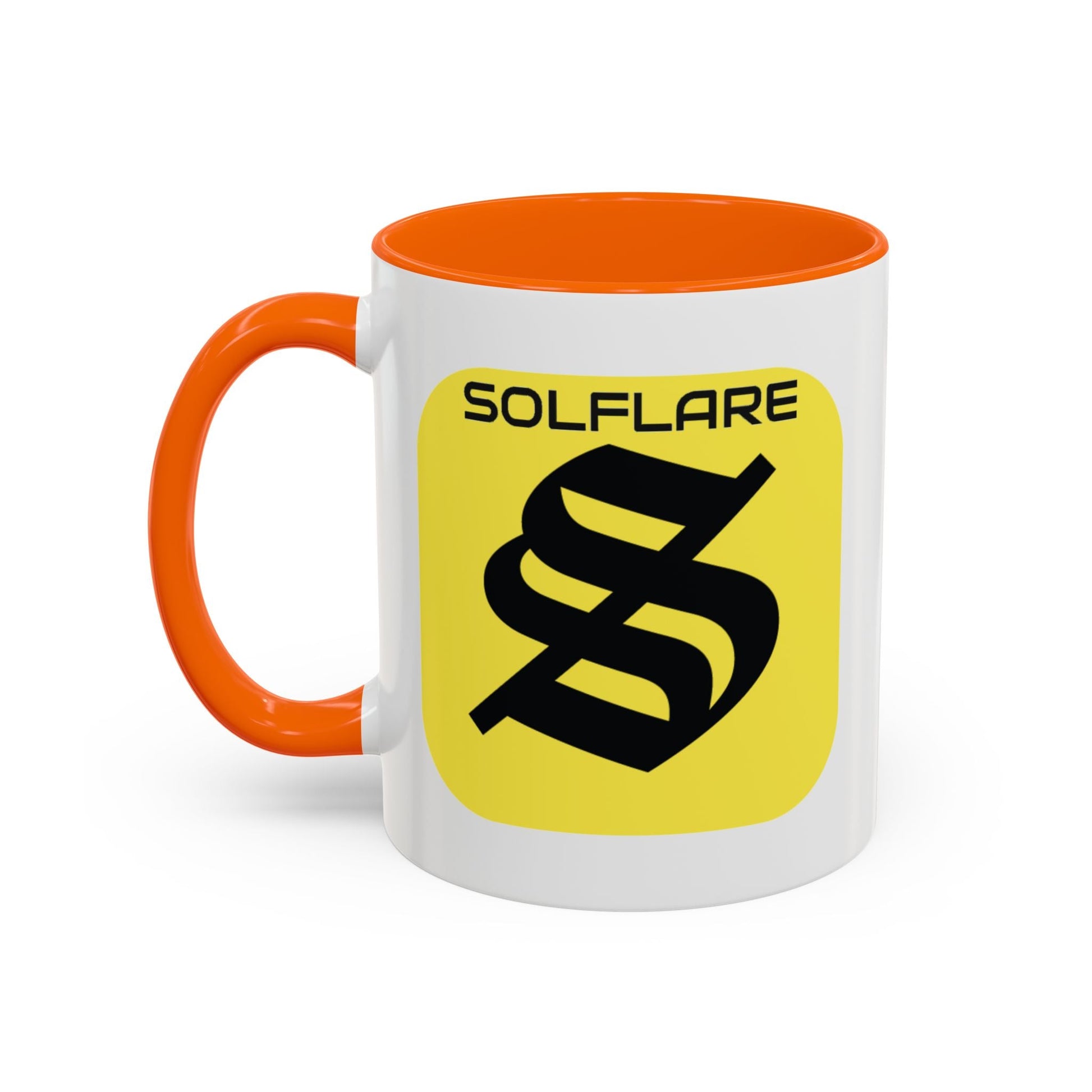 SolflareLogo White Accent Mug by cypherpunkgear.com – cypherpunkgear.com | Cypherpunk Merch