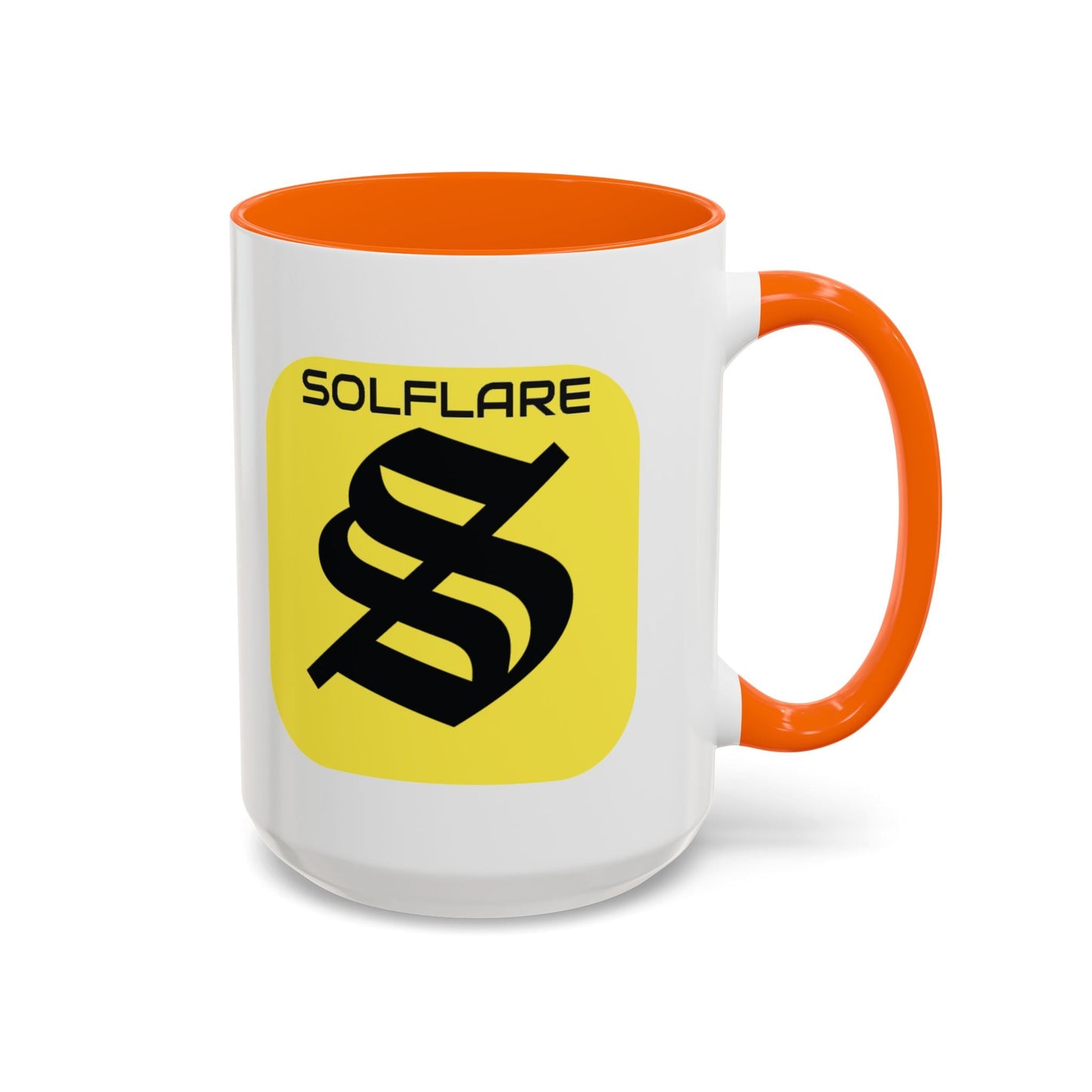 SolflareLogo White Accent Mug by cypherpunkgear.com – cypherpunkgear.com | Cypherpunk Merch