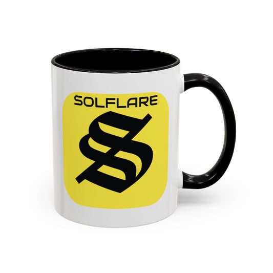 SolflareLogo White Accent Mug by cypherpunkgear.com – cypherpunkgear.com | Cypherpunk Merch