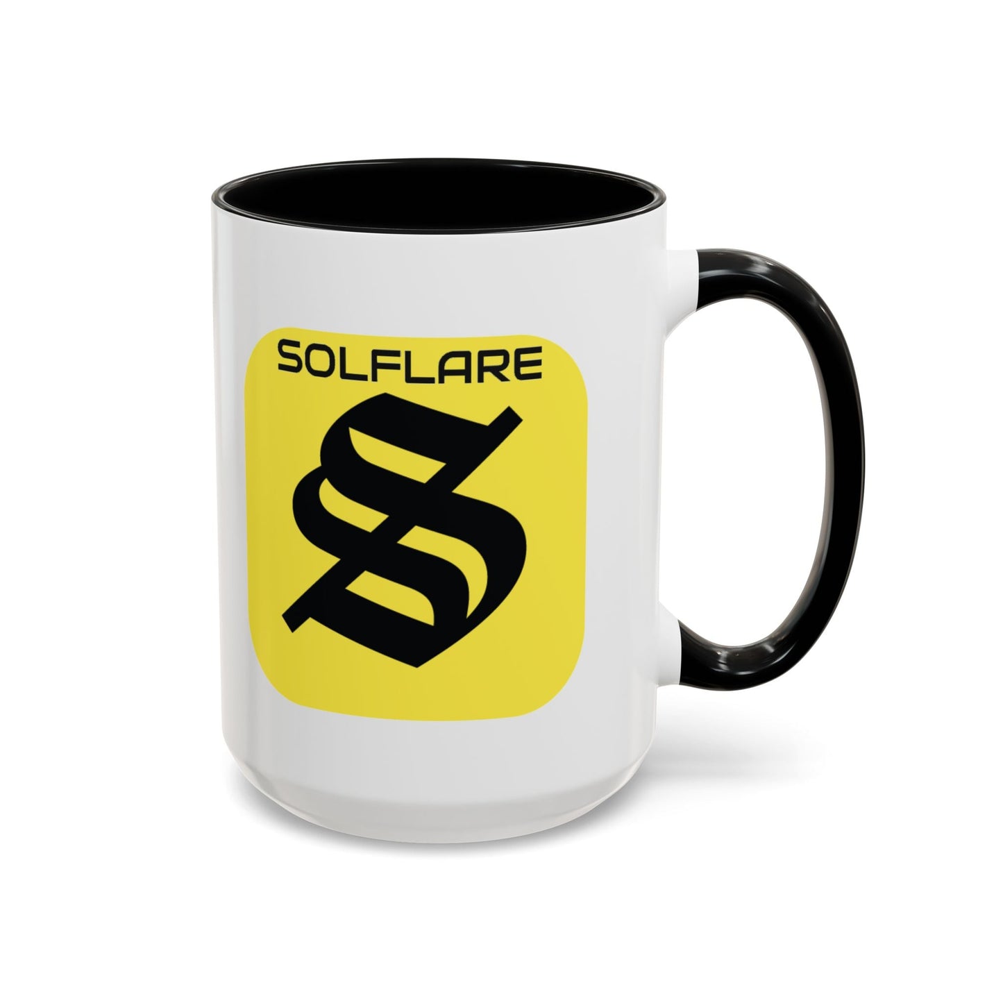 SolflareLogo White Accent Mug by cypherpunkgear.com – cypherpunkgear.com | Cypherpunk Merch