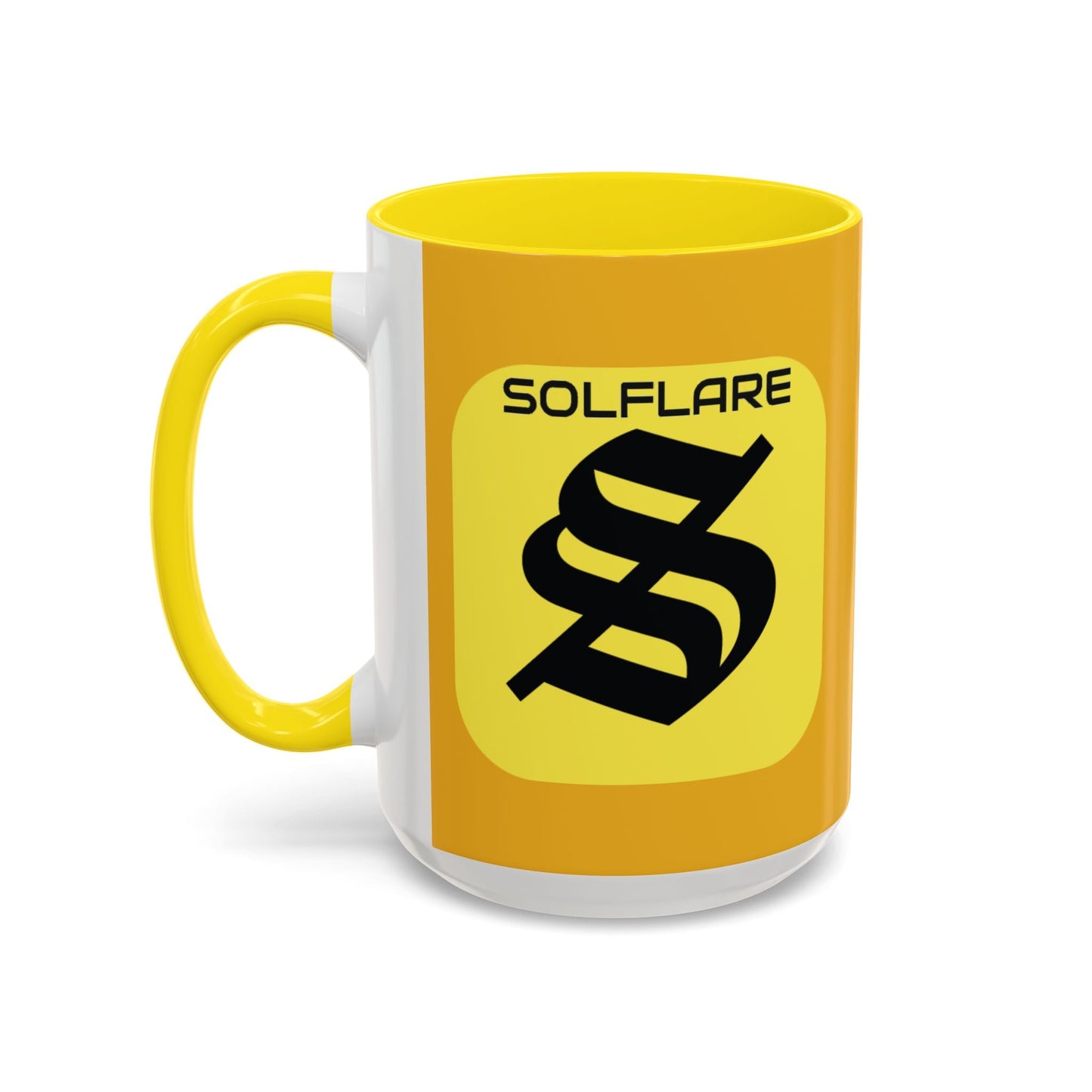 SolflareLogo Yellow Accent Mug by cypherpunkgear.com – cypherpunkgear.com | Cypherpunk Merch