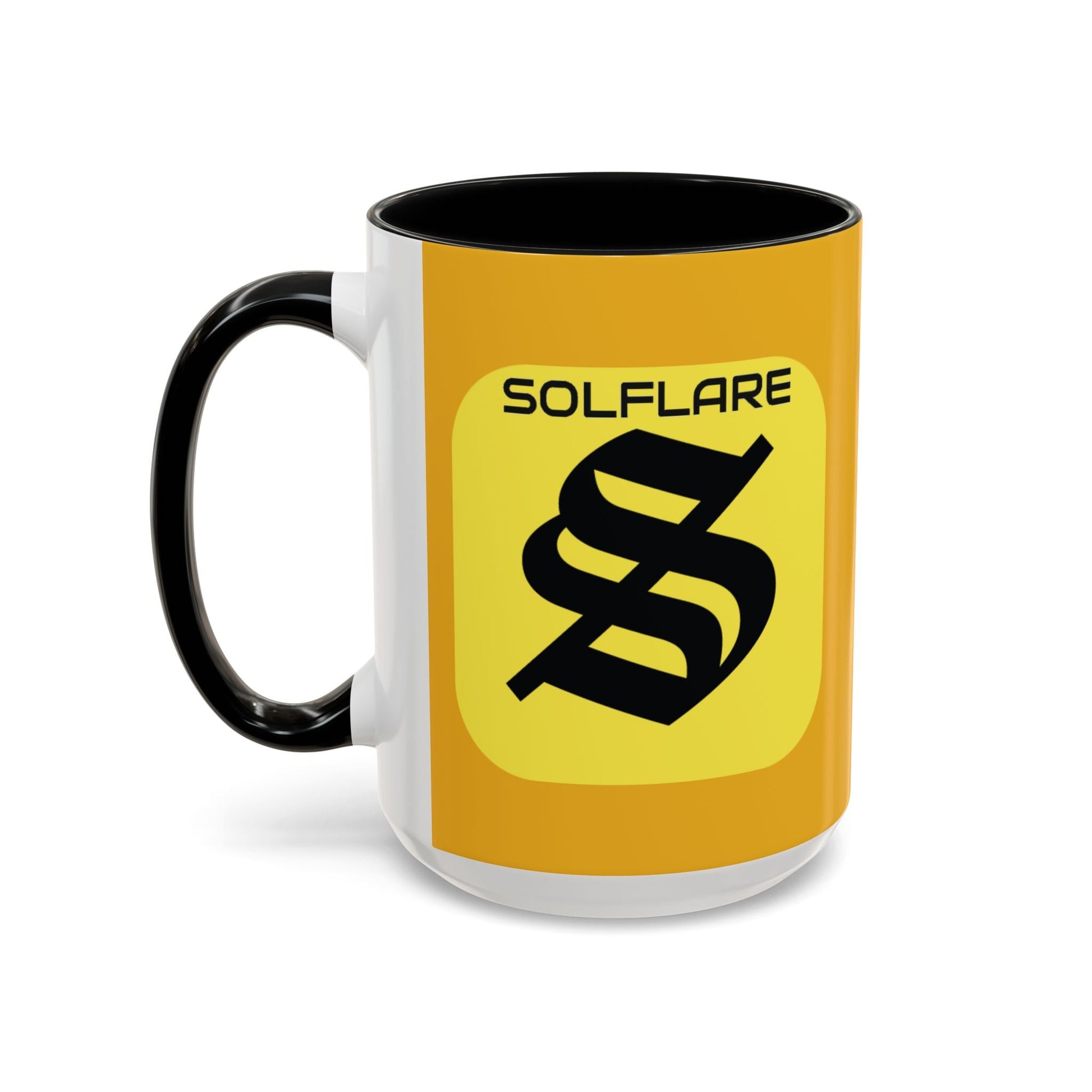 SolflareLogo Yellow Accent Mug by cypherpunkgear.com – cypherpunkgear.com | Cypherpunk Merch
