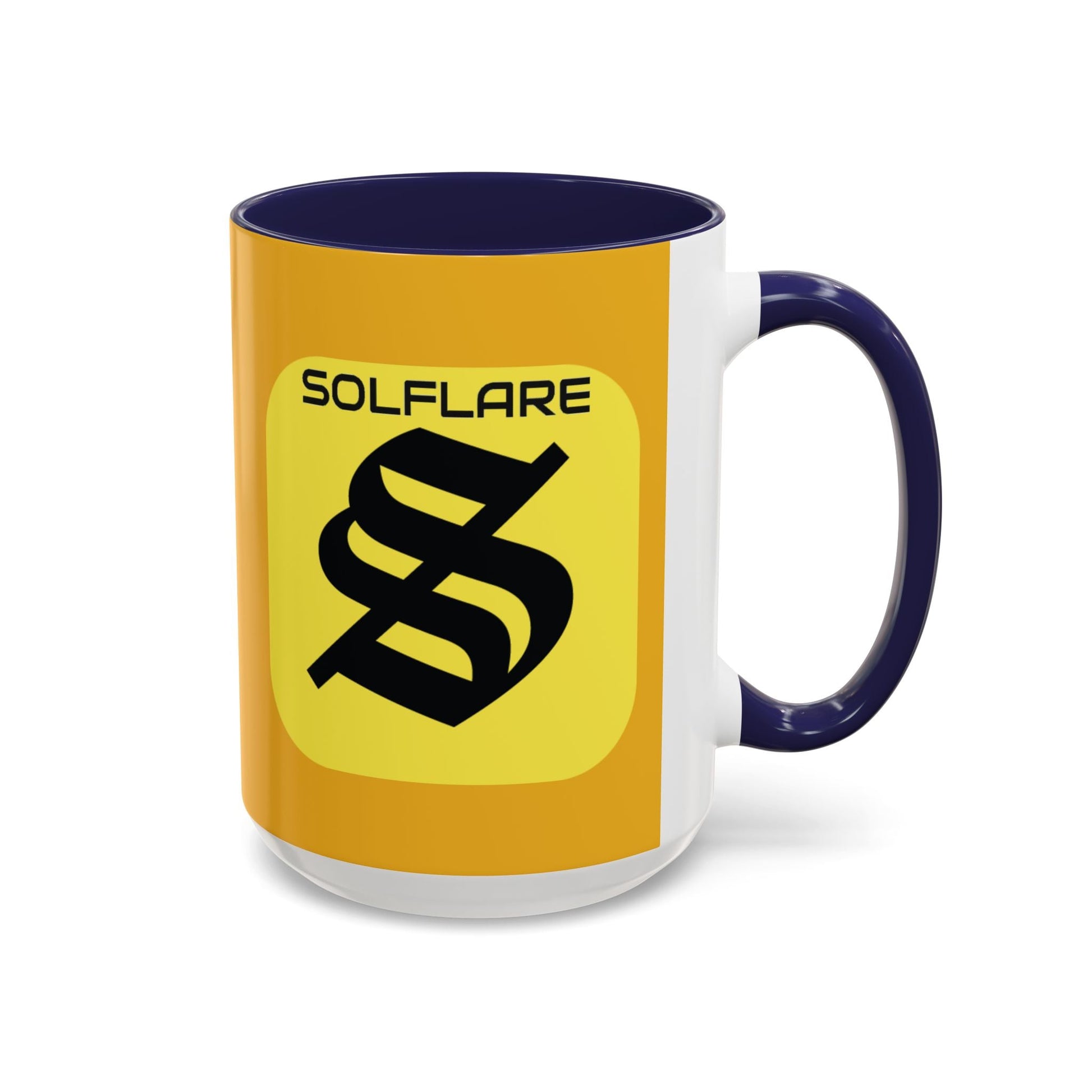 SolflareLogo Yellow Accent Mug by cypherpunkgear.com – cypherpunkgear.com | Cypherpunk Merch