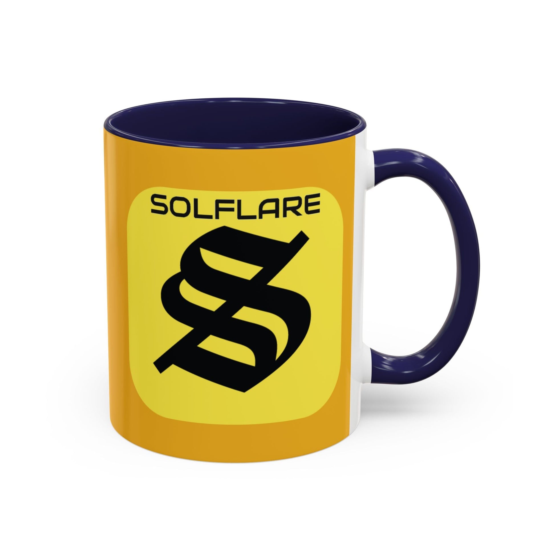 SolflareLogo Yellow Accent Mug by cypherpunkgear.com – cypherpunkgear.com | Cypherpunk Merch