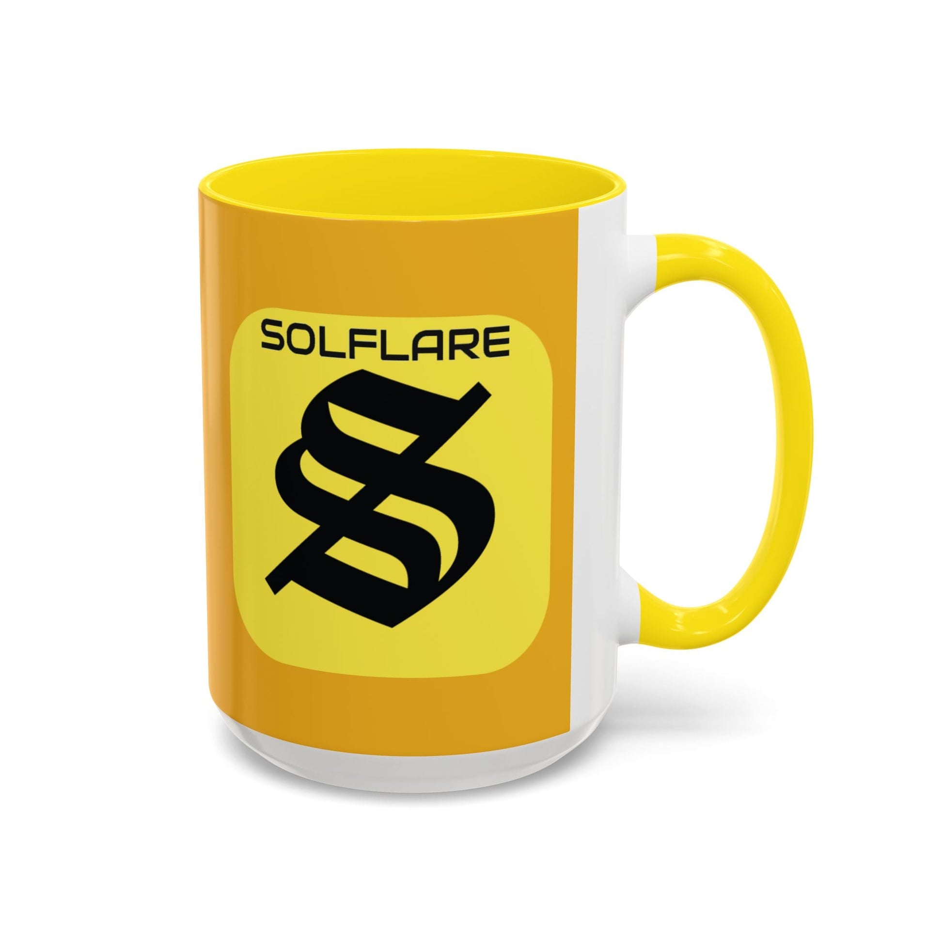 SolflareLogo Yellow Accent Mug by cypherpunkgear.com – cypherpunkgear.com | Cypherpunk Merch