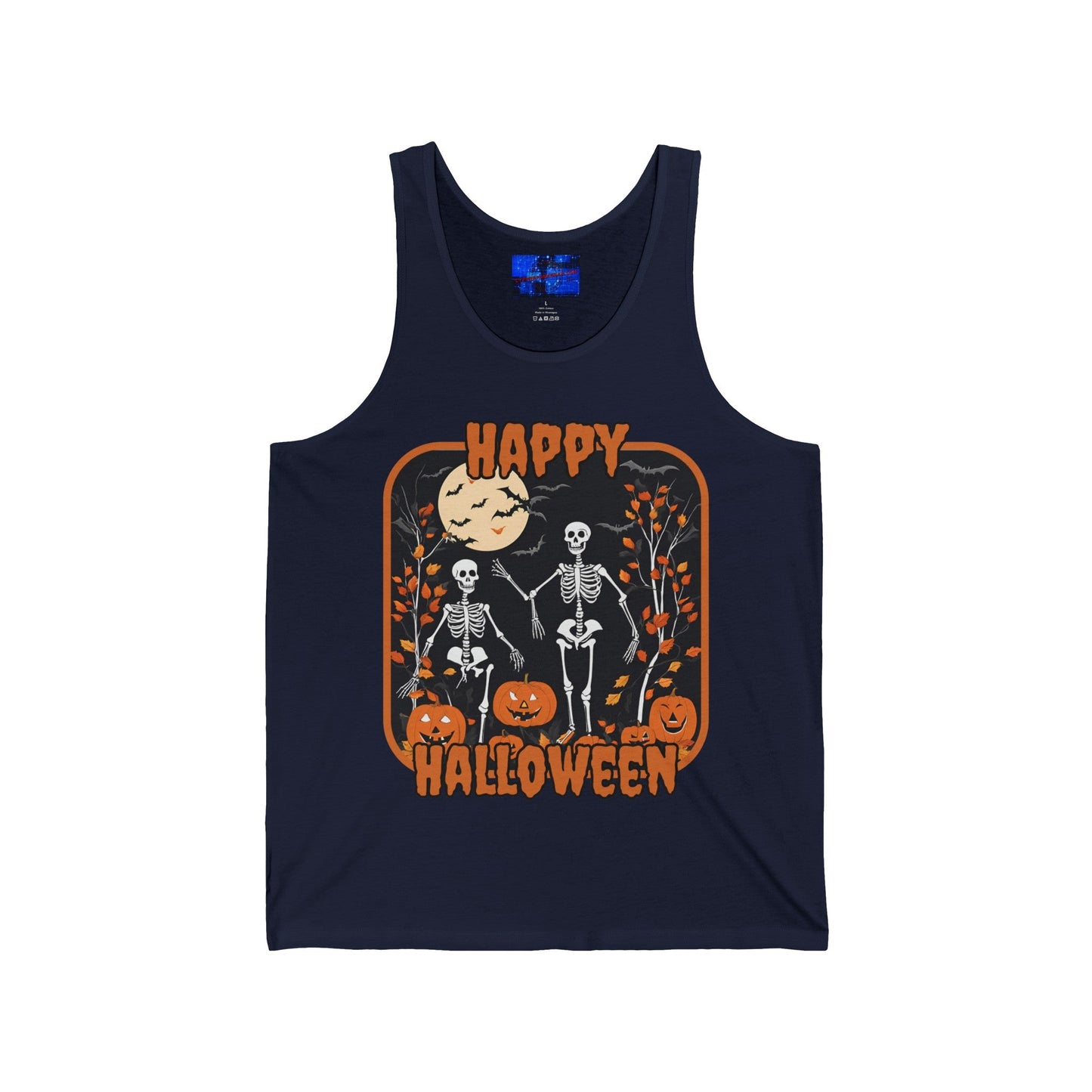 Spooktacular Skeletons of Halloween Unisex Jersey Tank Top by cypherpunkgear – cypherpunkgear.com | Cypherpunk Merch