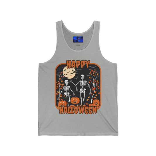 Spooktacular Skeletons of Halloween Unisex Jersey Tank Top by cypherpunkgear – cypherpunkgear.com | Cypherpunk Merch