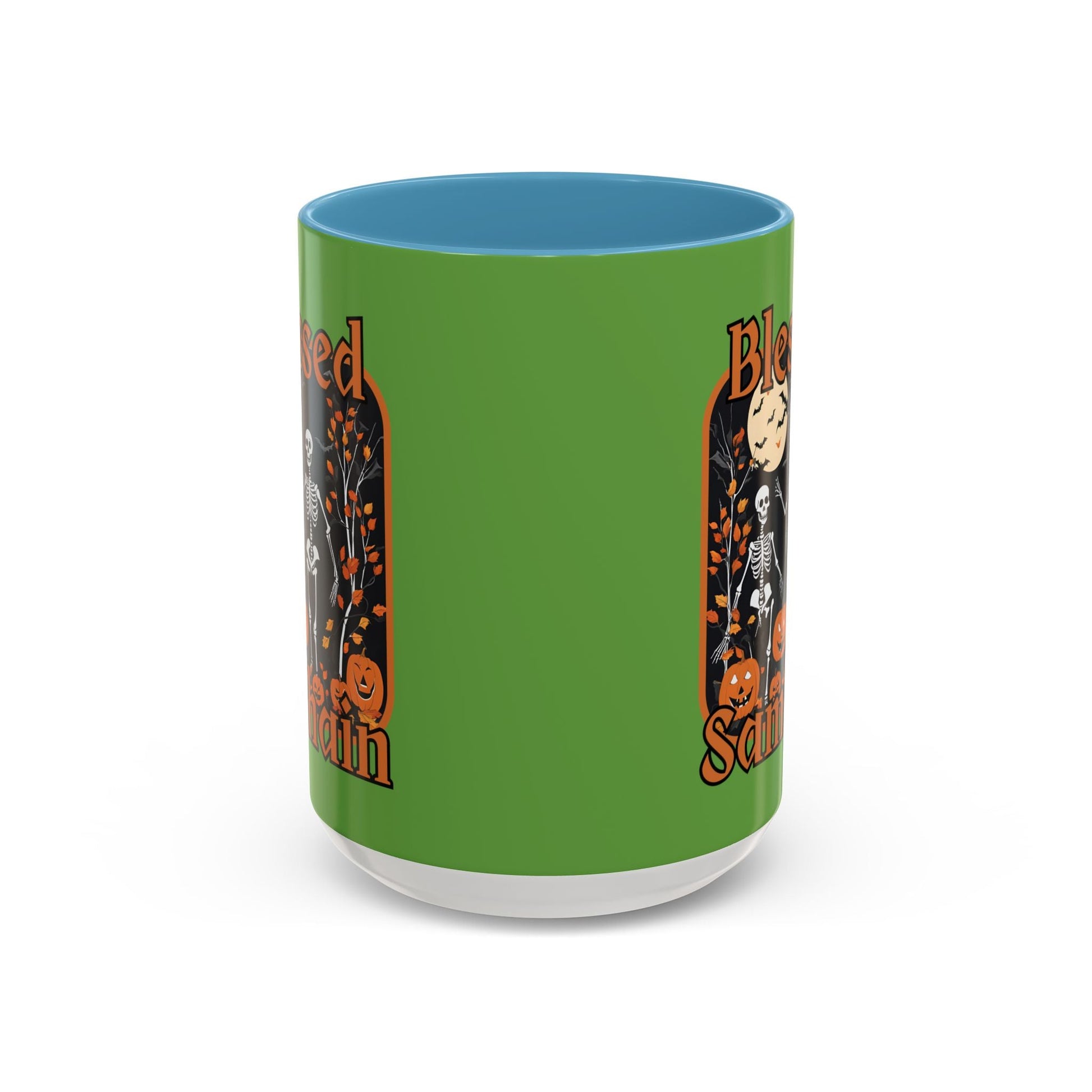 Spooktacular Skeletons of Samhain Accent Mug by cypherpunkgear – cypherpunkgear.com | Cypherpunk Merch