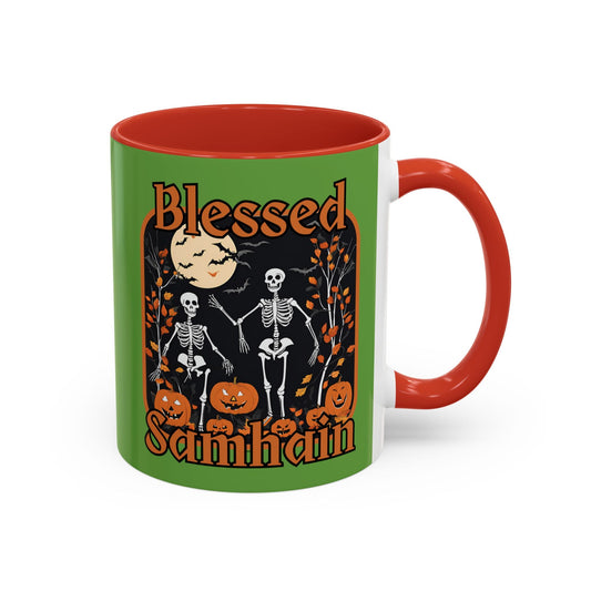 Spooktacular Skeletons of Samhain Accent Mug by cypherpunkgear – cypherpunkgear.com | Cypherpunk Merch