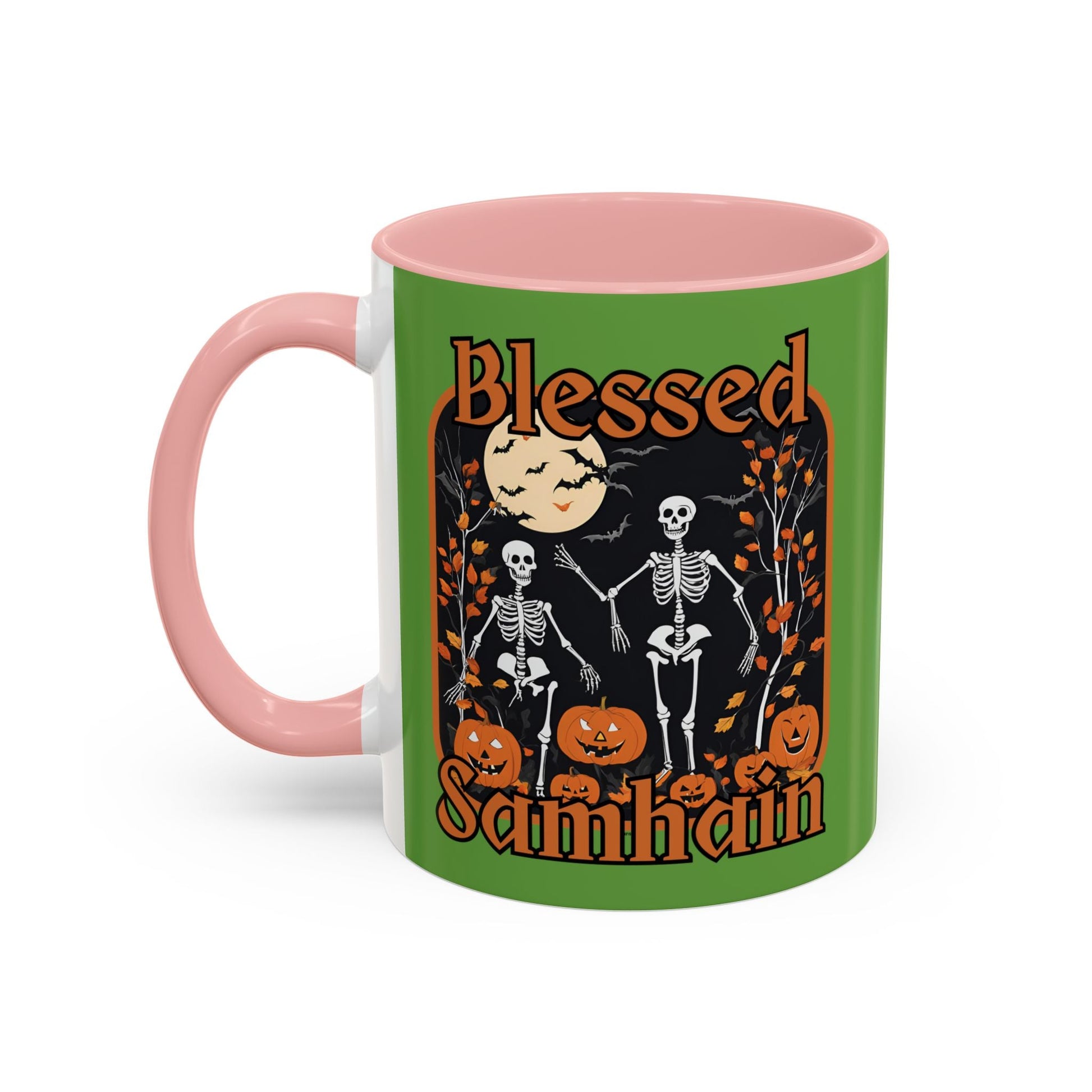 Spooktacular Skeletons of Samhain Accent Mug by cypherpunkgear – cypherpunkgear.com | Cypherpunk Merch