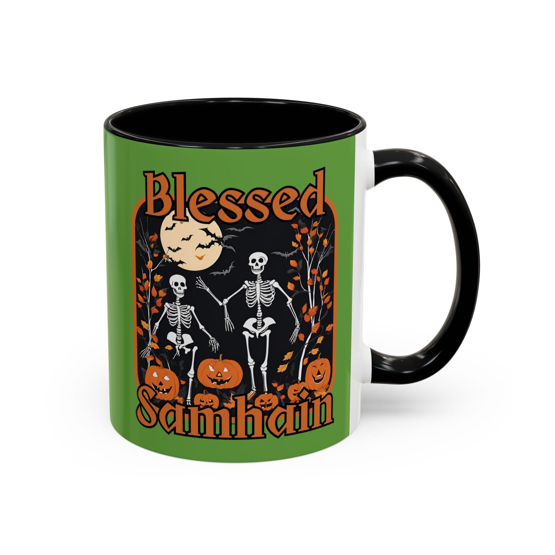 Spooktacular Skeletons of Samhain Accent Mug by cypherpunkgear – cypherpunkgear.com | Cypherpunk Merch