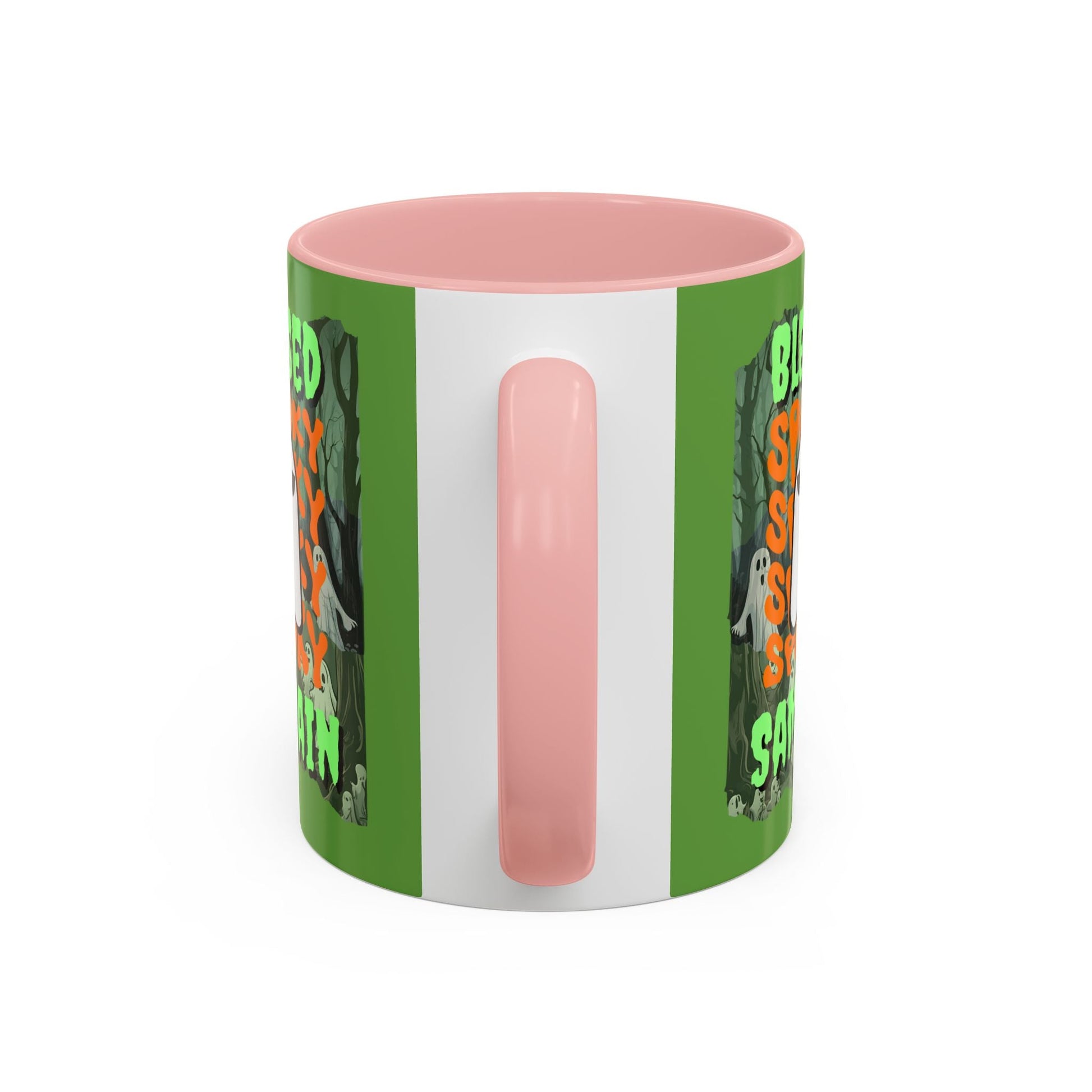 Spooky Blessed Samhain Ghost GNfont Accent Mug by cypherpunkgear – cypherpunkgear.com | Cypherpunk Merch