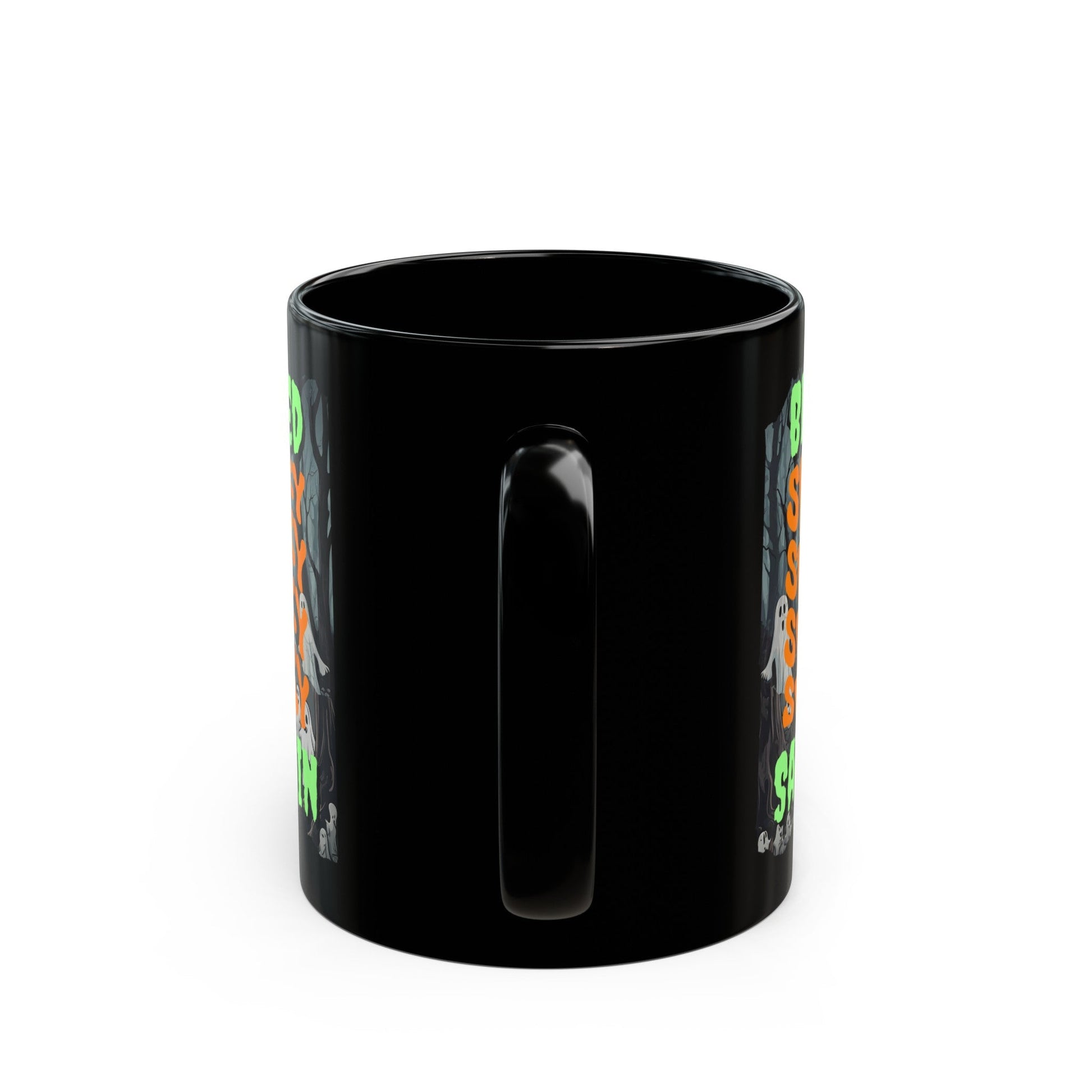 Spooky Blessed Samhain Ghost GNfont Black Mug by cypherpunkgear – cypherpunkgear.com | Cypherpunk Merch