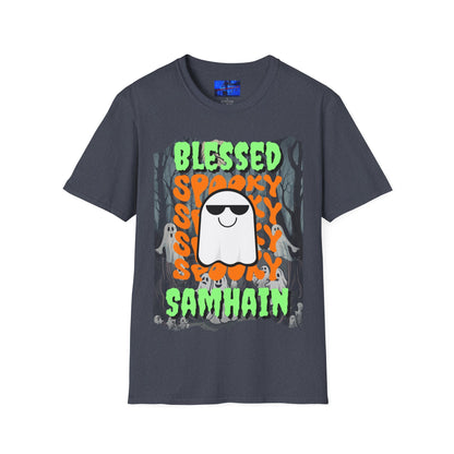 Spooky Blessed Samhain Ghost GNfont Unisex T-Shirt by cypherpunkgear – cypherpunkgear.com | Cypherpunk Merch