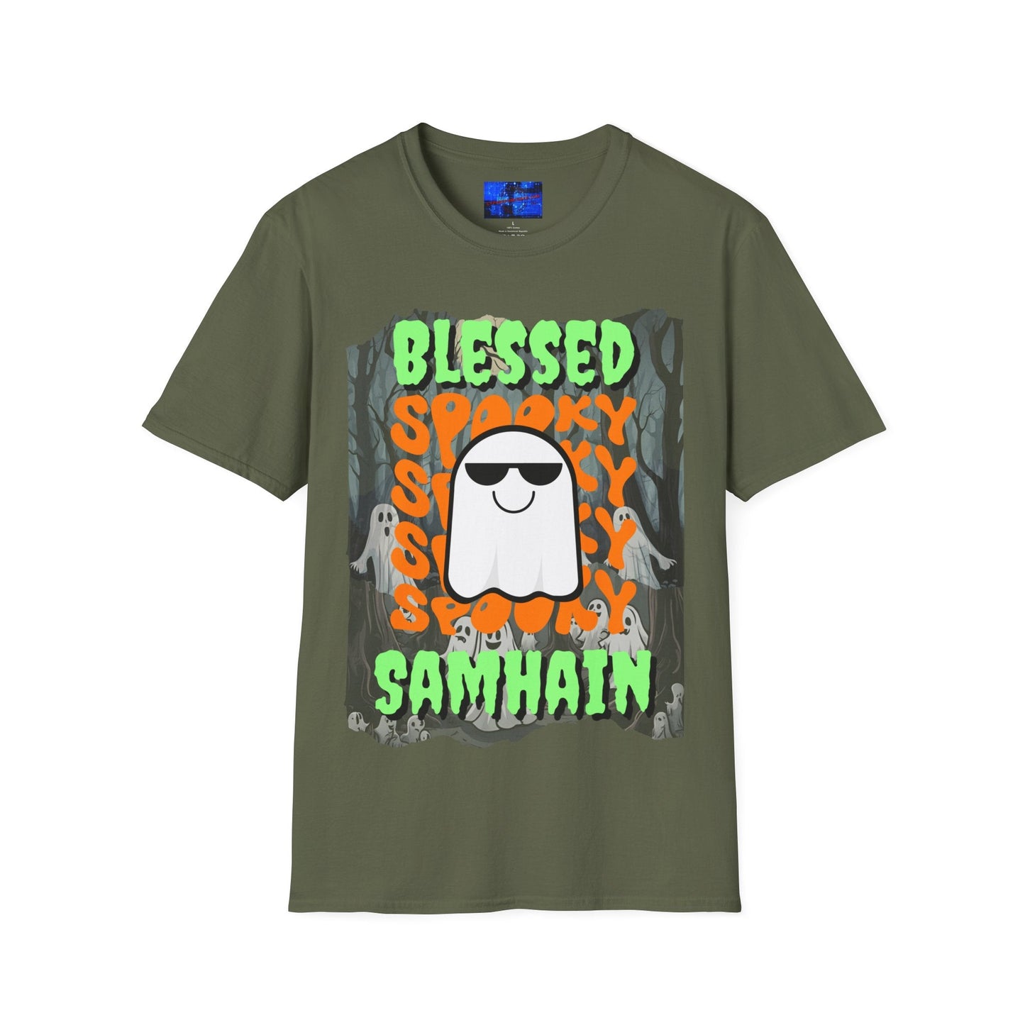 Spooky Blessed Samhain Ghost GNfont Unisex T-Shirt by cypherpunkgear – cypherpunkgear.com | Cypherpunk Merch