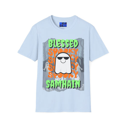 Spooky Blessed Samhain Ghost GNfont Unisex T-Shirt by cypherpunkgear – cypherpunkgear.com | Cypherpunk Merch