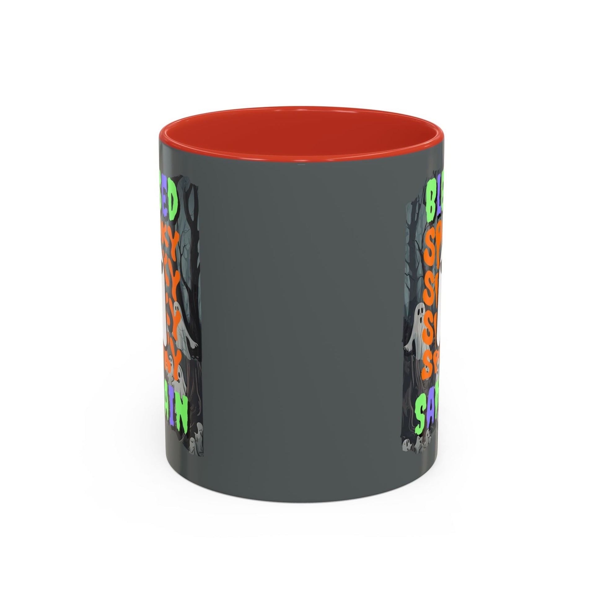 Spooky Blessed Samhain Ghost MXfont Accent Mug by cypherpunkgear – cypherpunkgear.com | Cypherpunk Merch