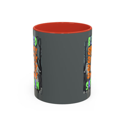 Spooky Blessed Samhain Ghost MXfont Accent Mug by cypherpunkgear – cypherpunkgear.com | Cypherpunk Merch